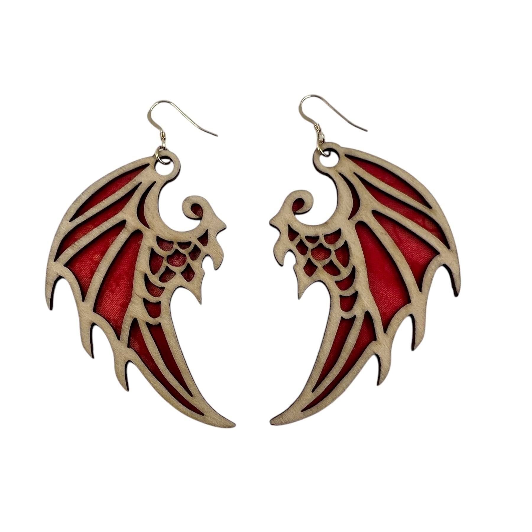 Red Dragon Wing Earrings