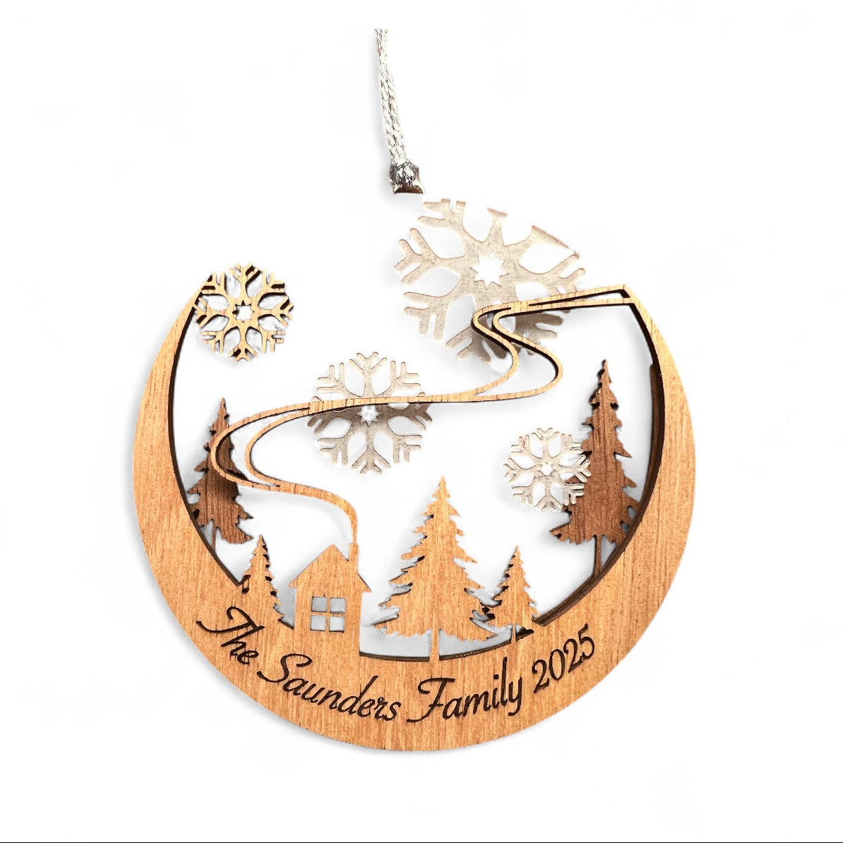 Personalized Cozy Cabin in the Pines Ornament