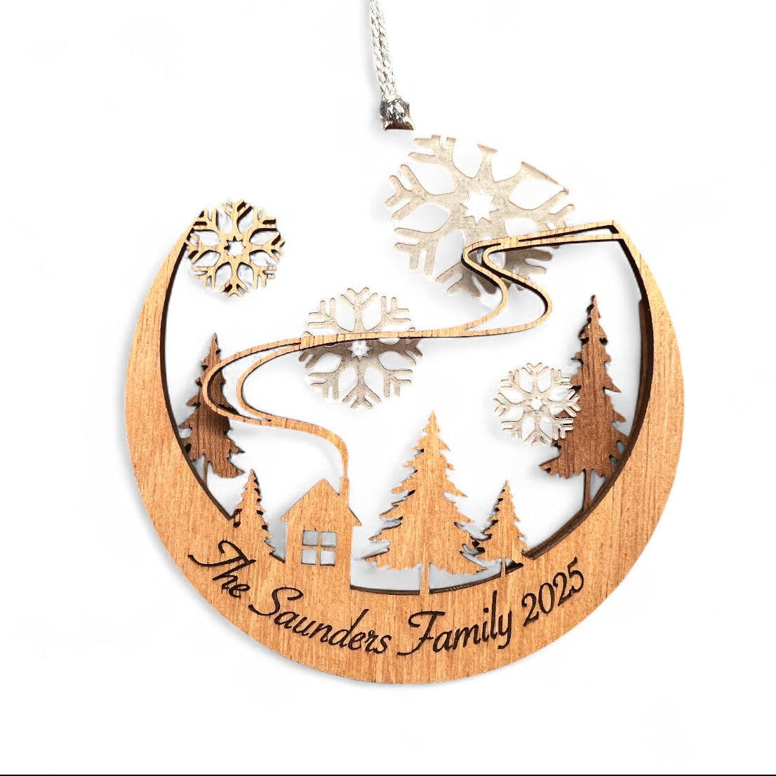 Personalized Cozy Cabin in the Pines Ornament