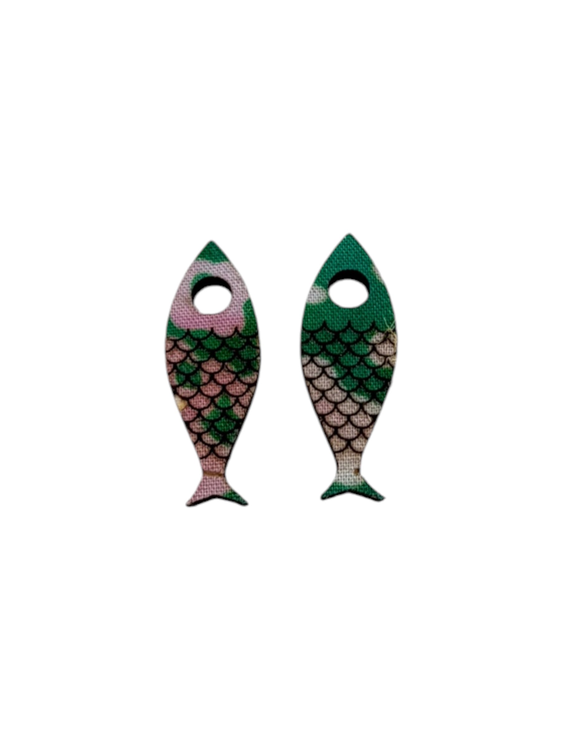 Fish Charm Hoop Earrings