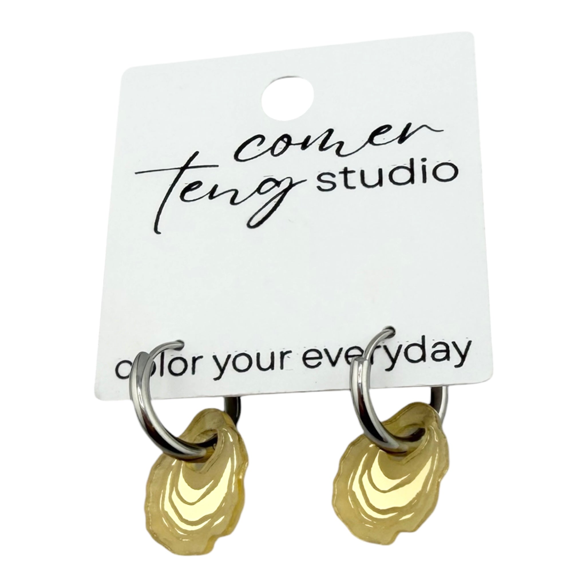 Oyster Charm Hoop Earrings
