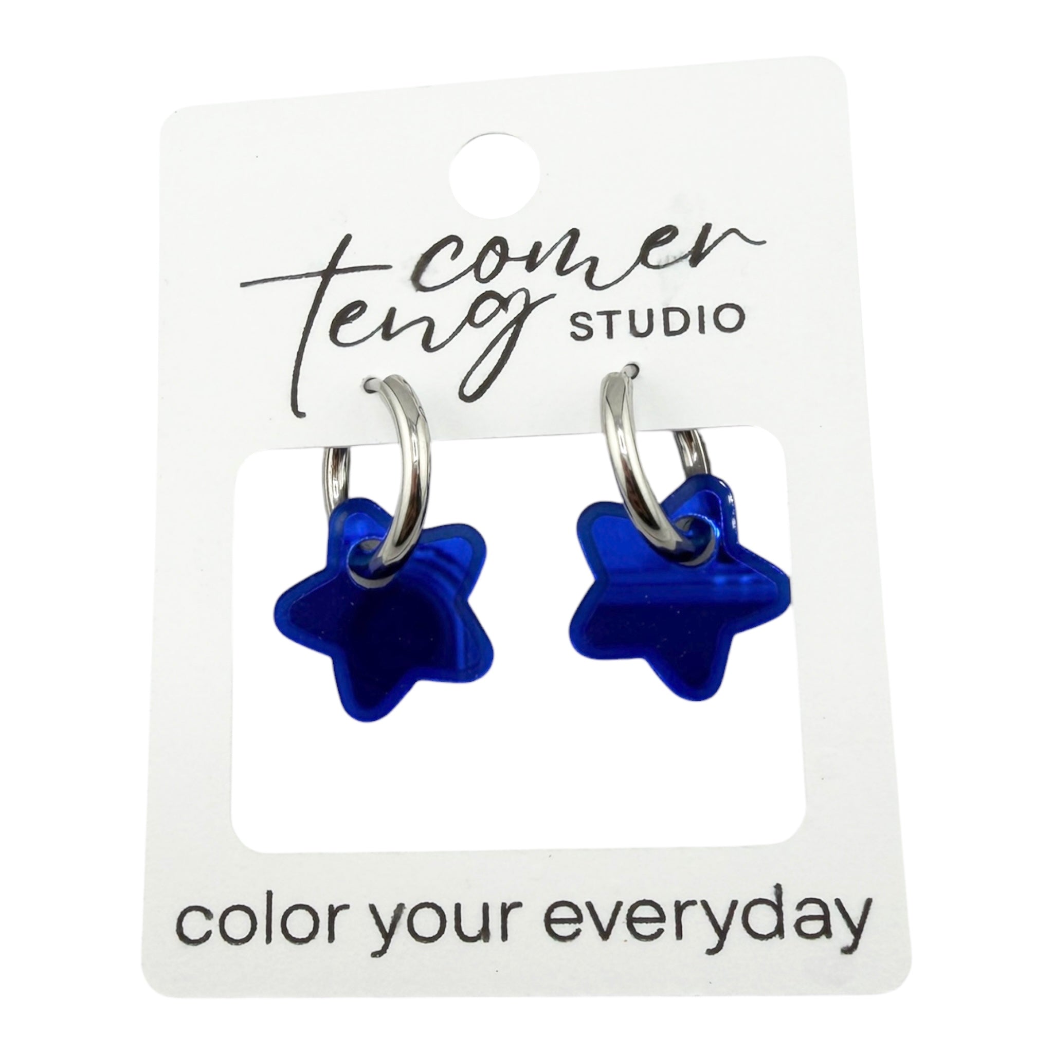 Star Charm Hoop Earrings
