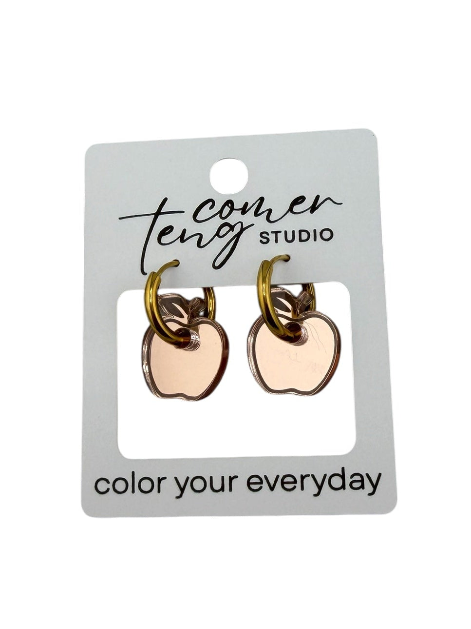 Apple Charm Hoop Earrings