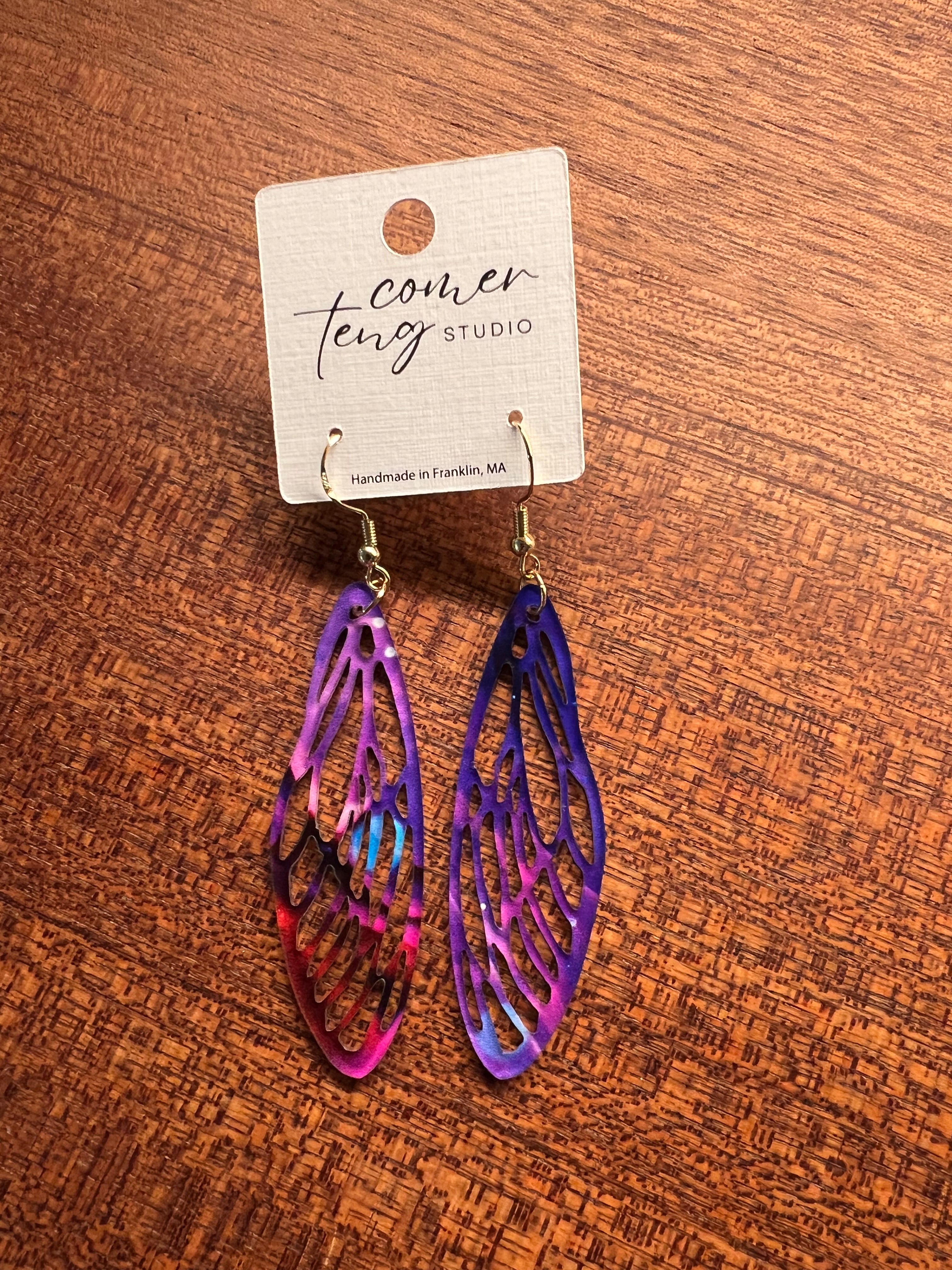 Wings of the Night Sky – Galaxy Cicada Earrings