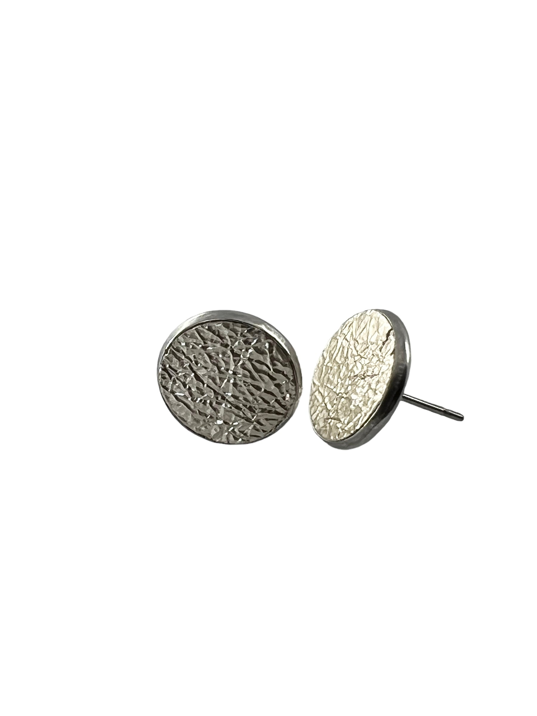 Large Stainless Steel Leather Stud Earrings