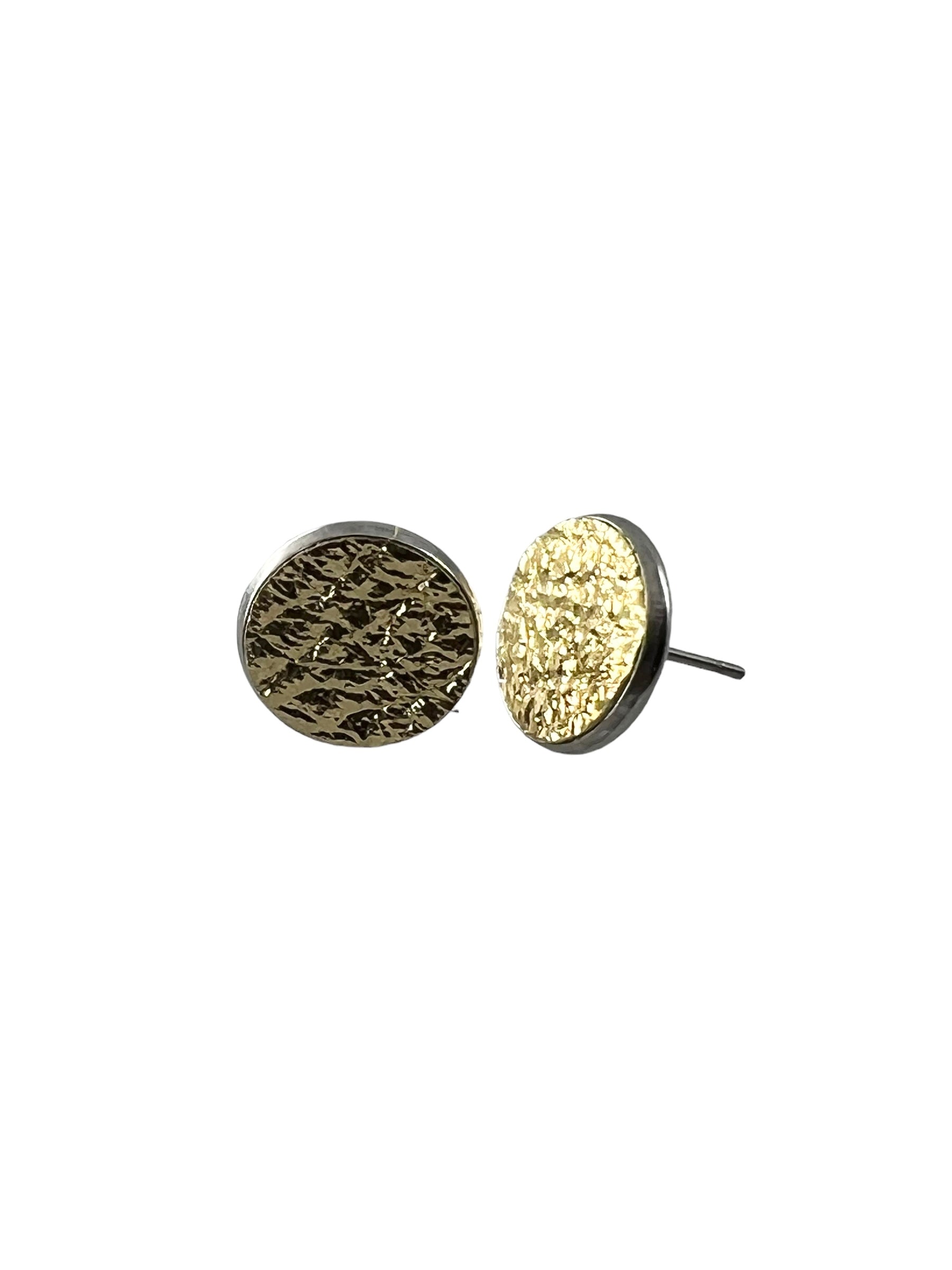 Large Stainless Steel Leather Stud Earrings