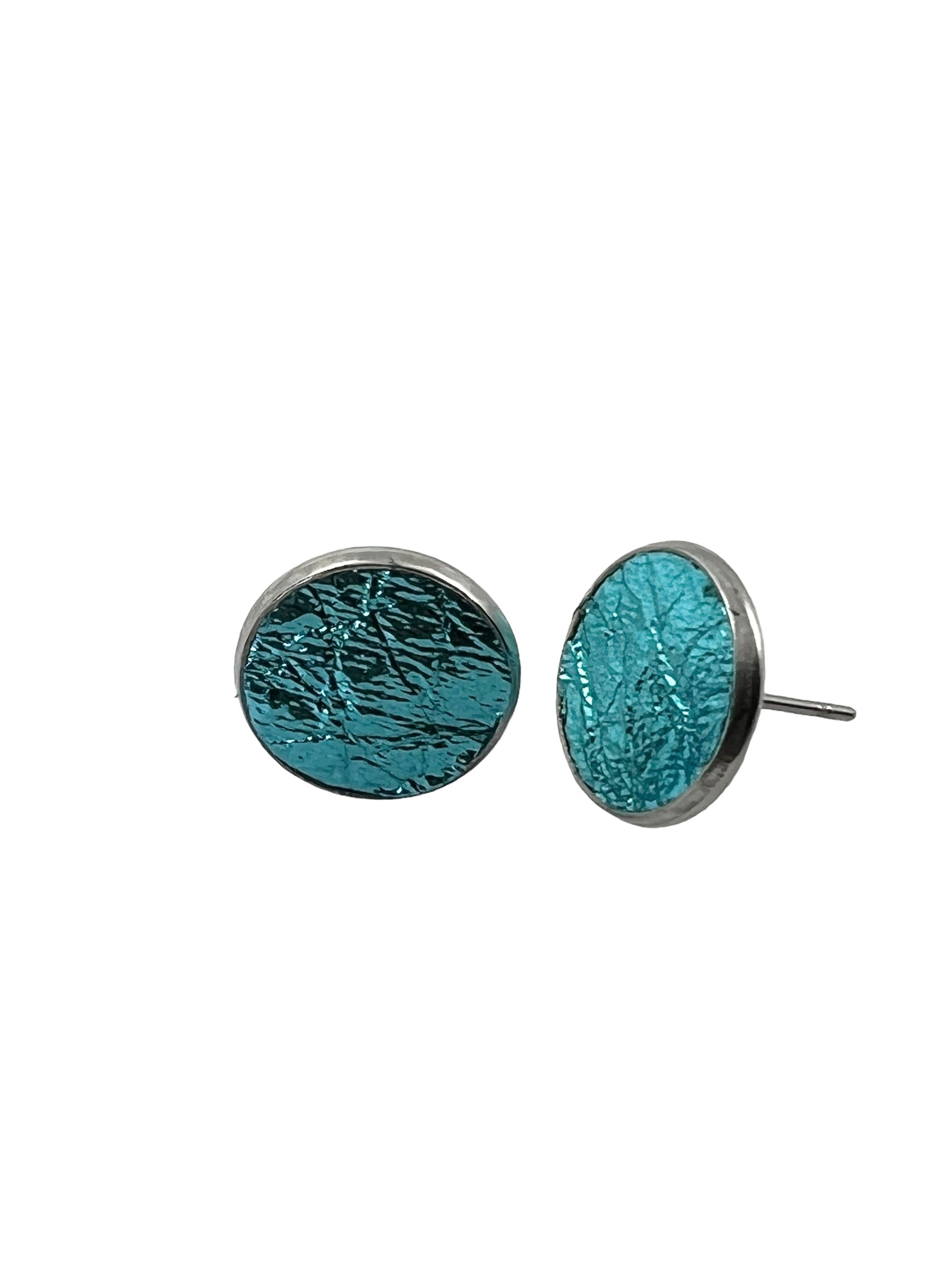 Large Stainless Steel Leather Stud Earrings