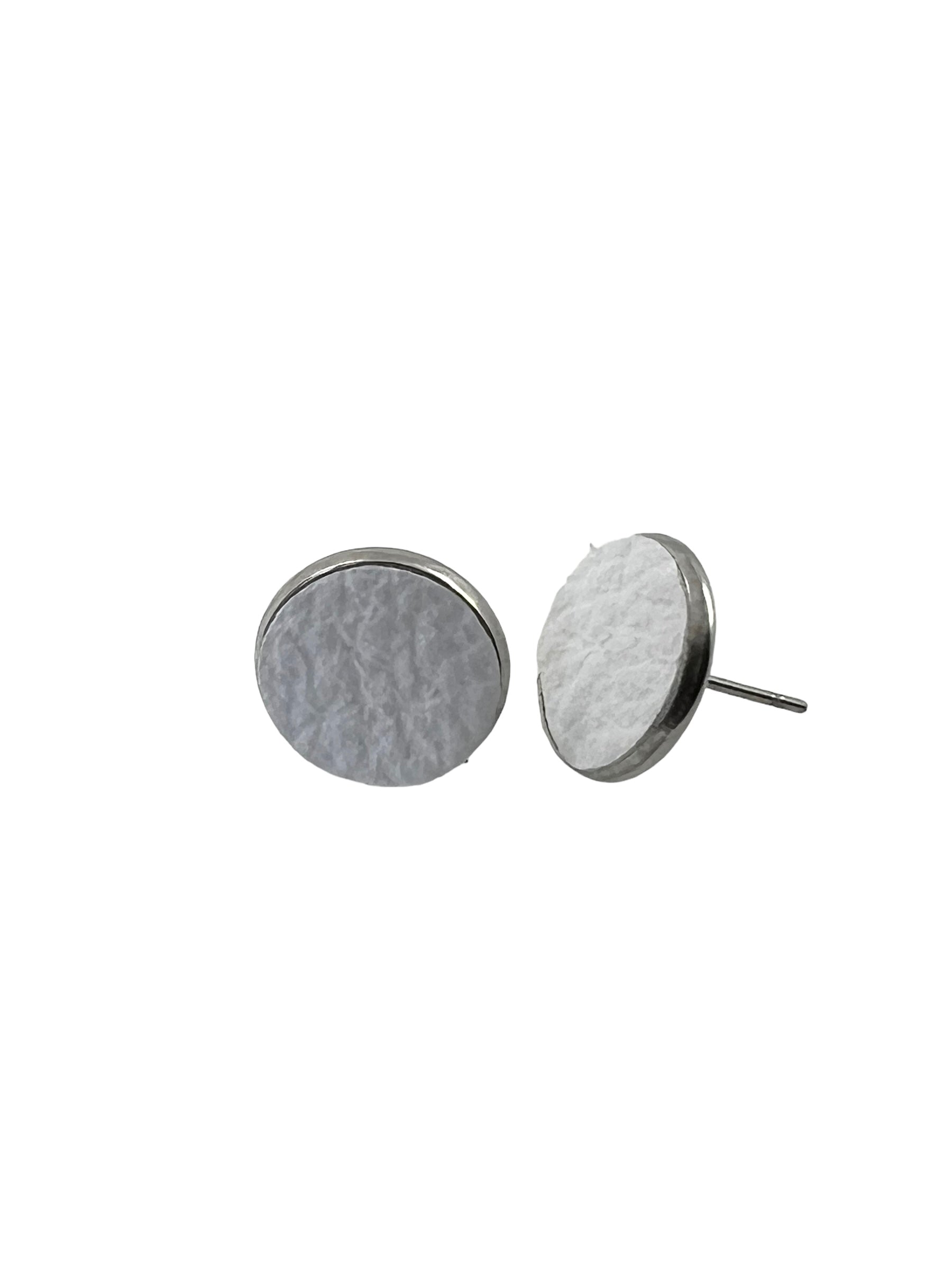 Large Stainless Steel Leather Stud Earrings
