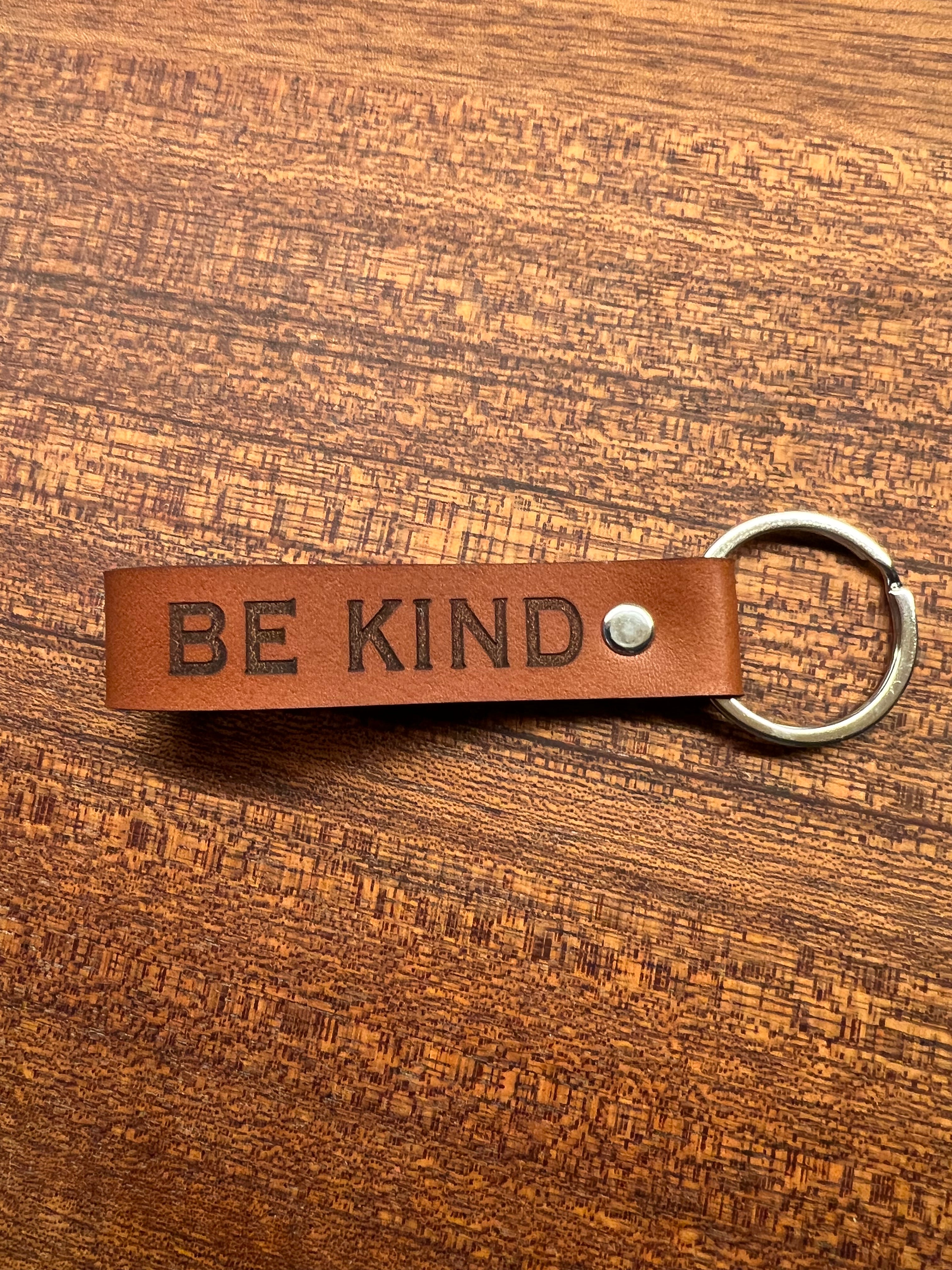 BE KIND Leather Key Chain