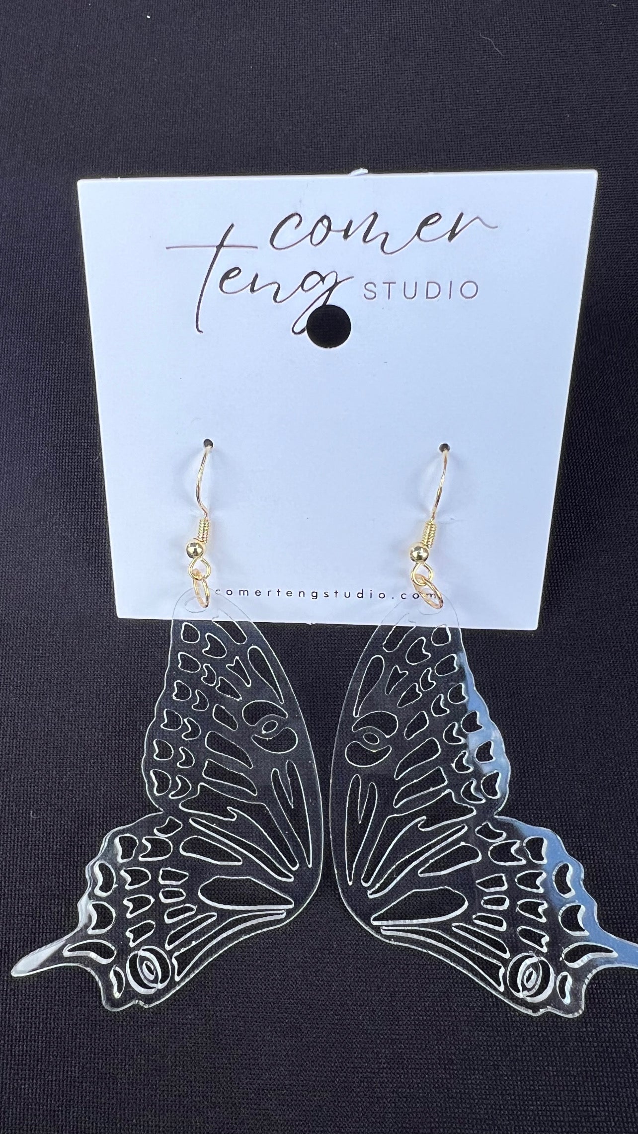 Clear Acrylic Swallowtail Butterfly Earrings