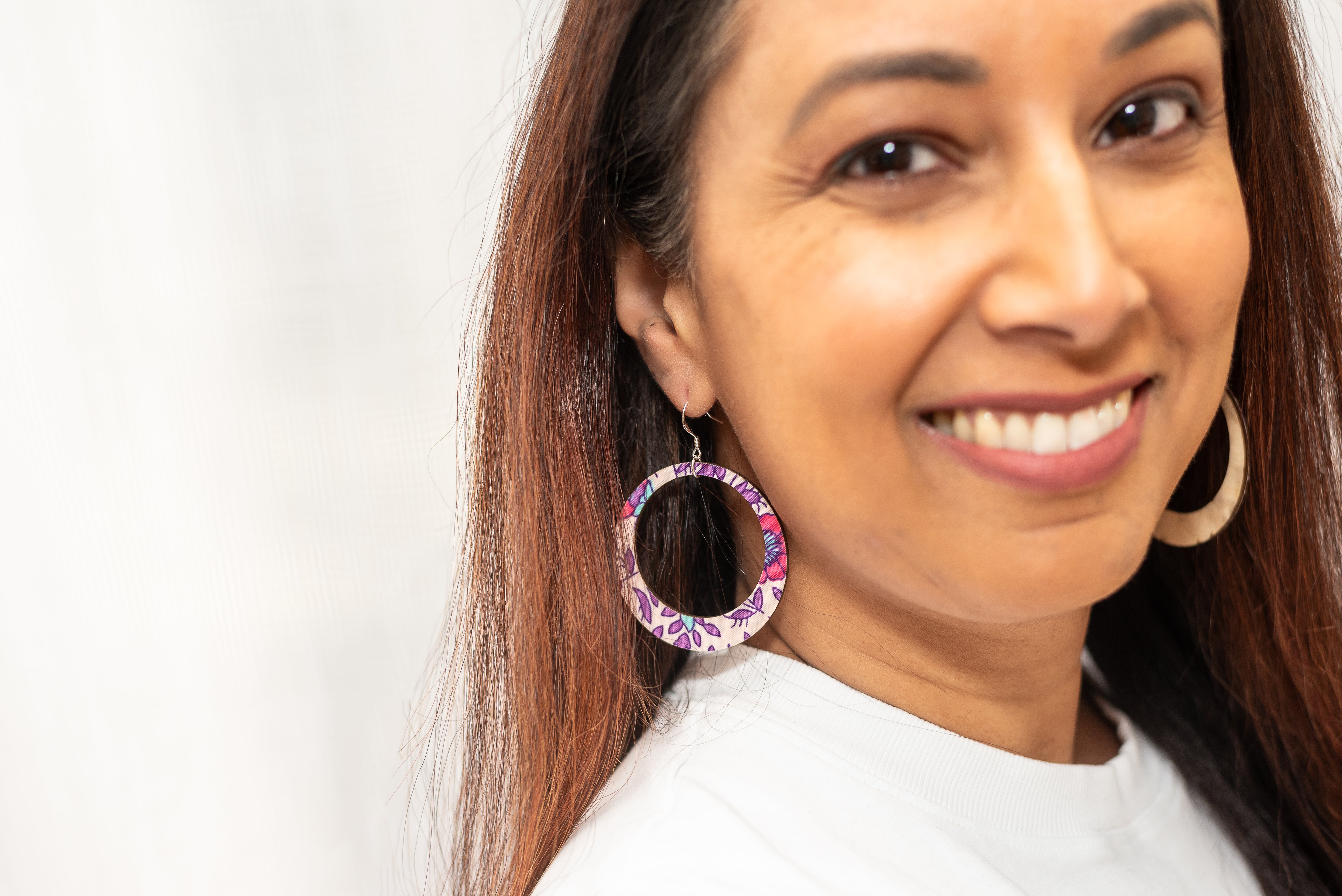 Reloved Large Boho Floral Hoop Earrings