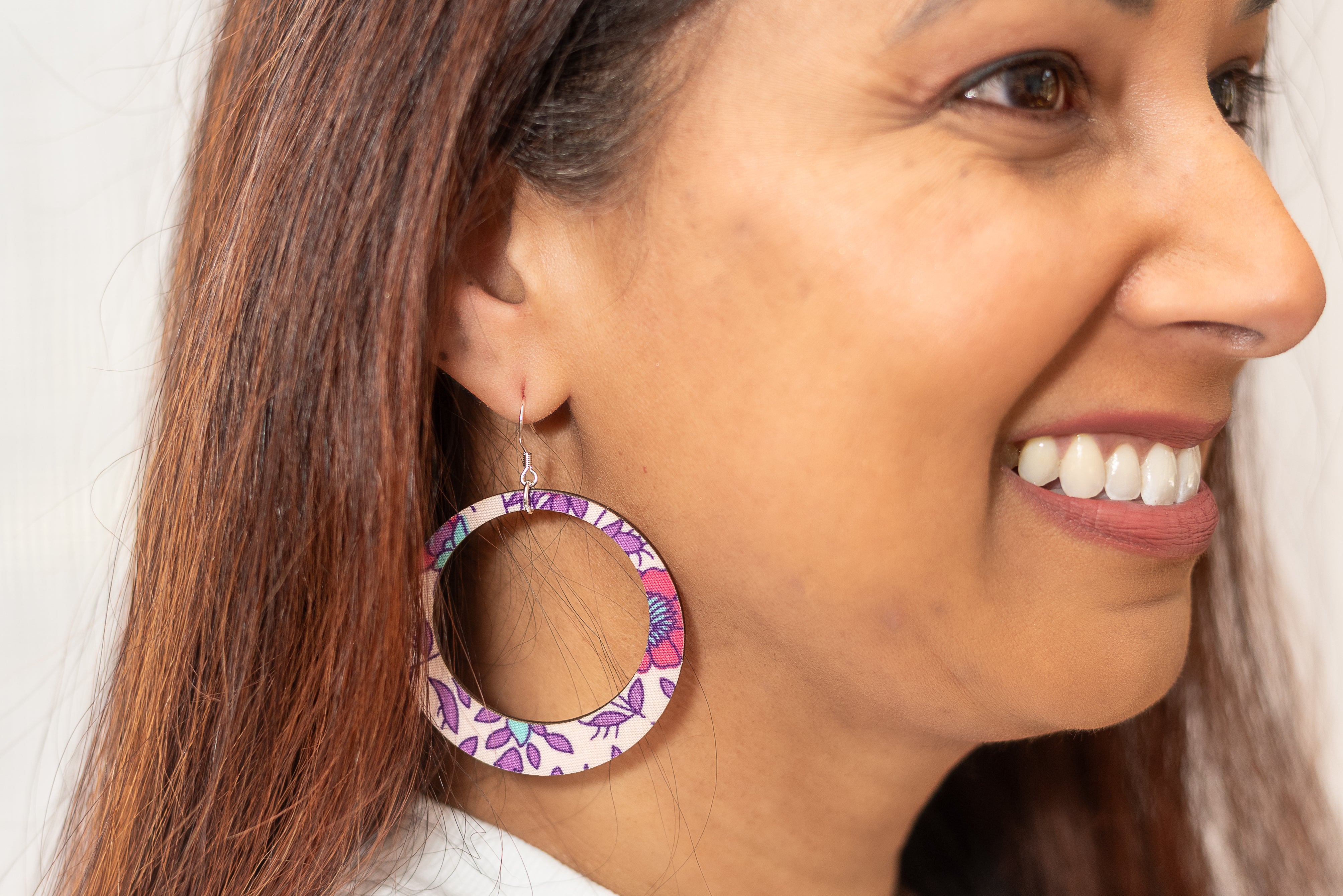 Reloved Large Boho Floral Hoop Earrings