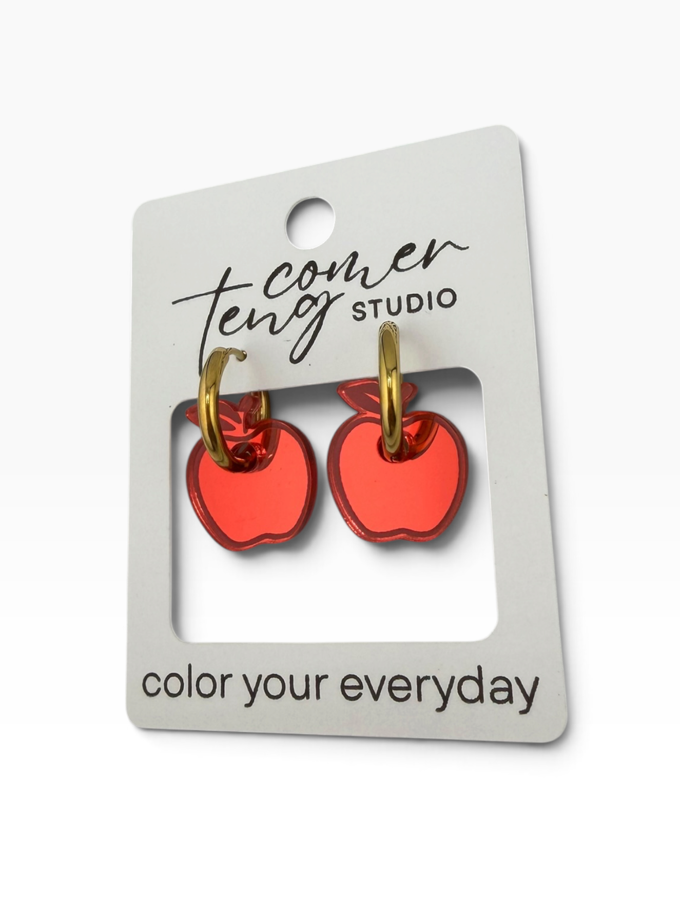 Apple Charm Hoop Earrings