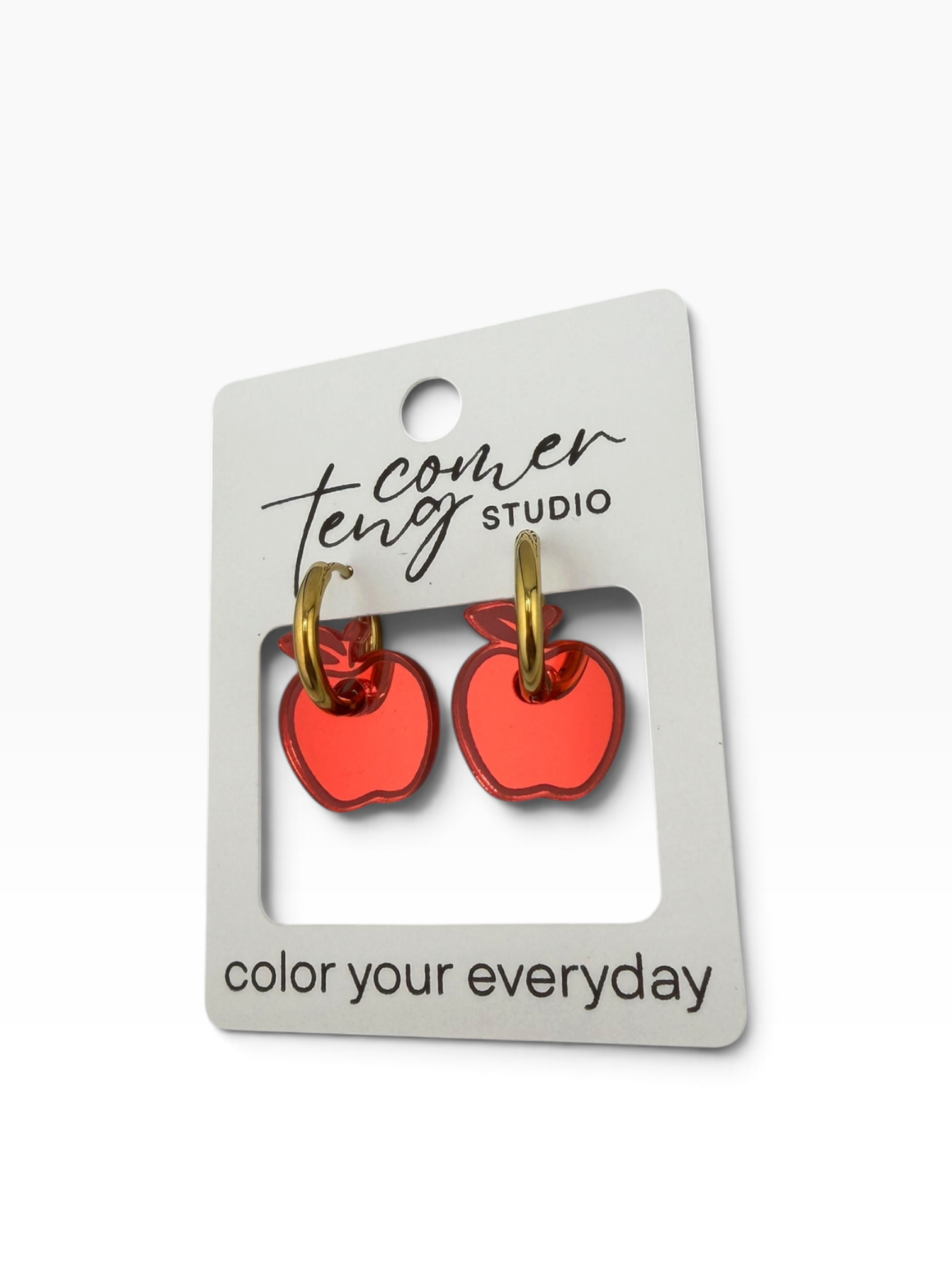 Apple Charm Hoop Earrings