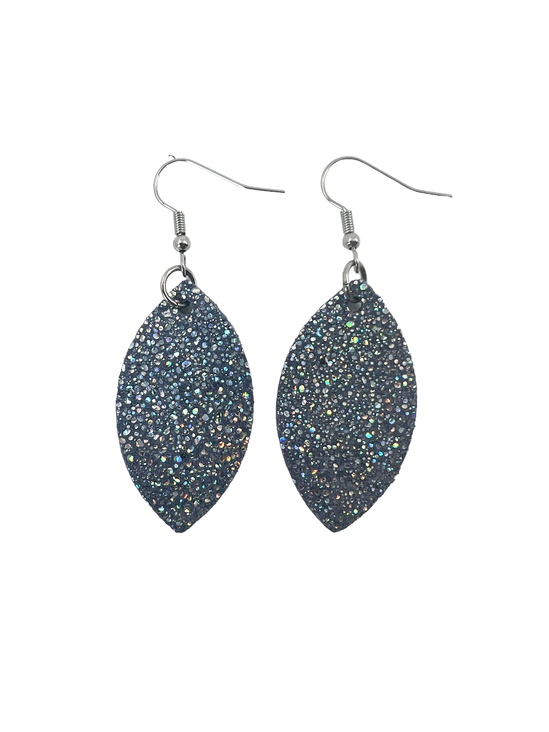 Light Blue Shimmer Mini Leaf Earrings