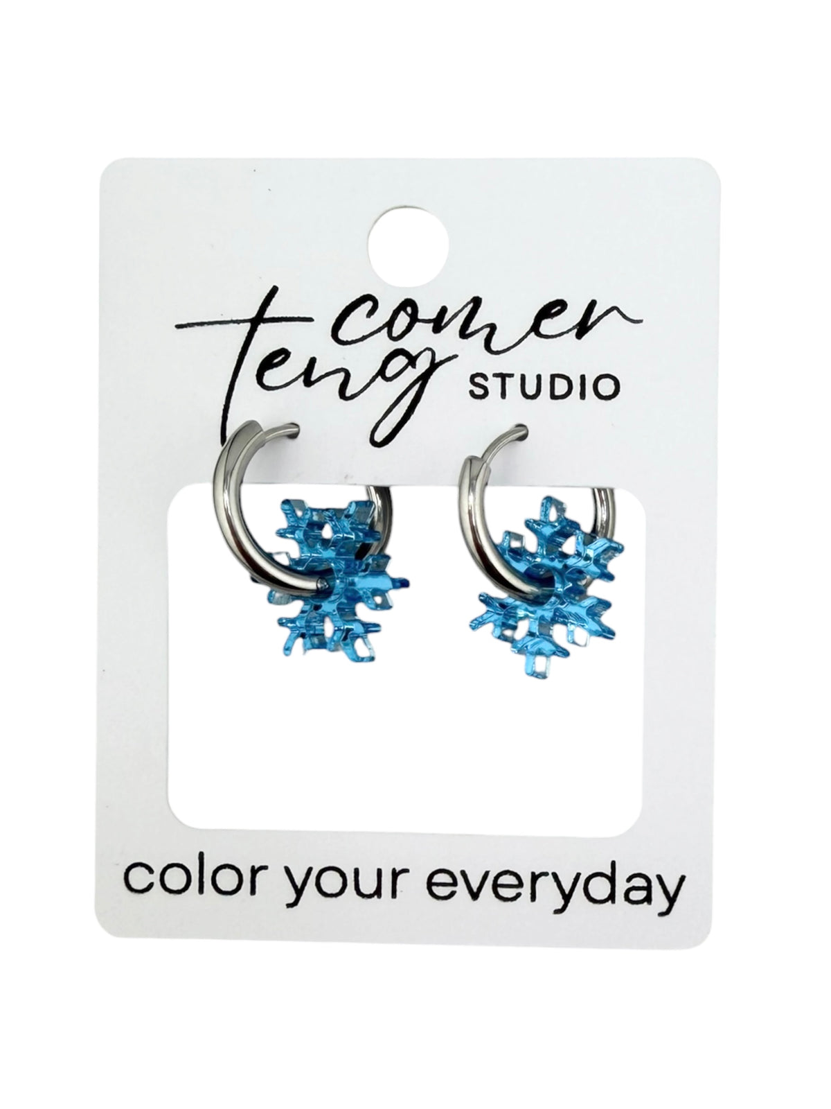 Snowflake Charm Hoop Earrings | Interchangeable Winter Earrings