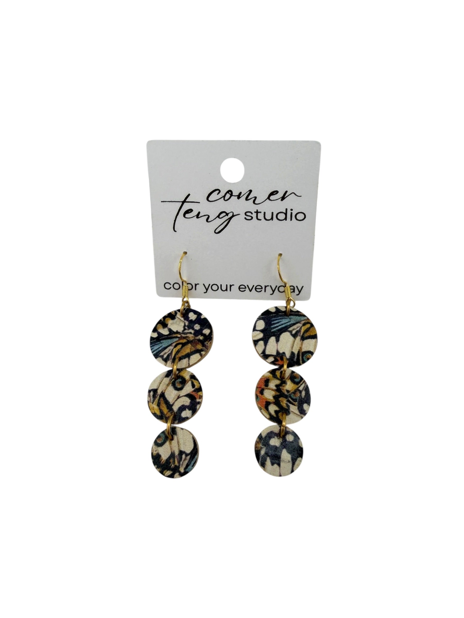 Butterfly Wing Cork Trio Earrings