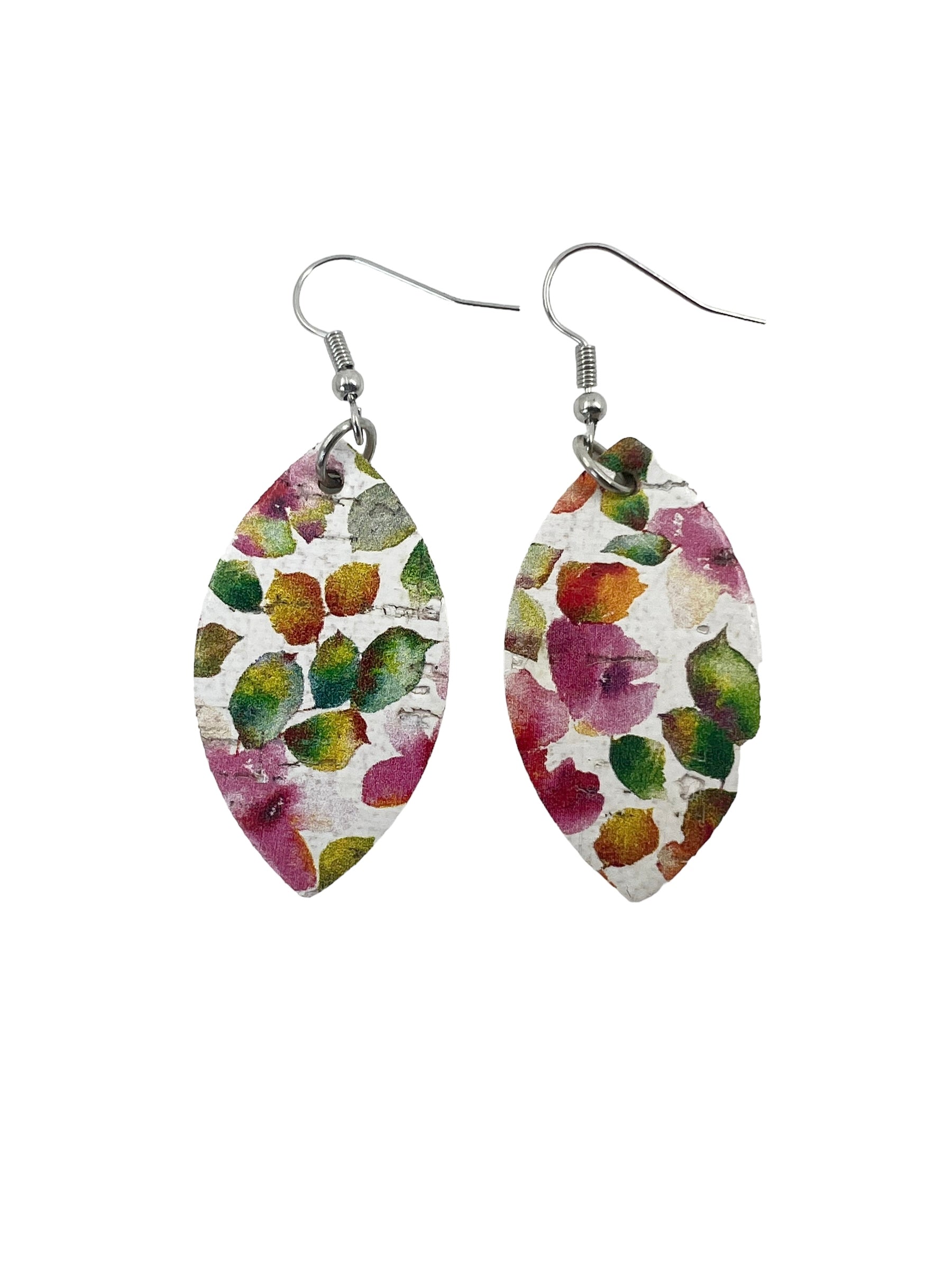 Impatiens Floral Cork Earrings