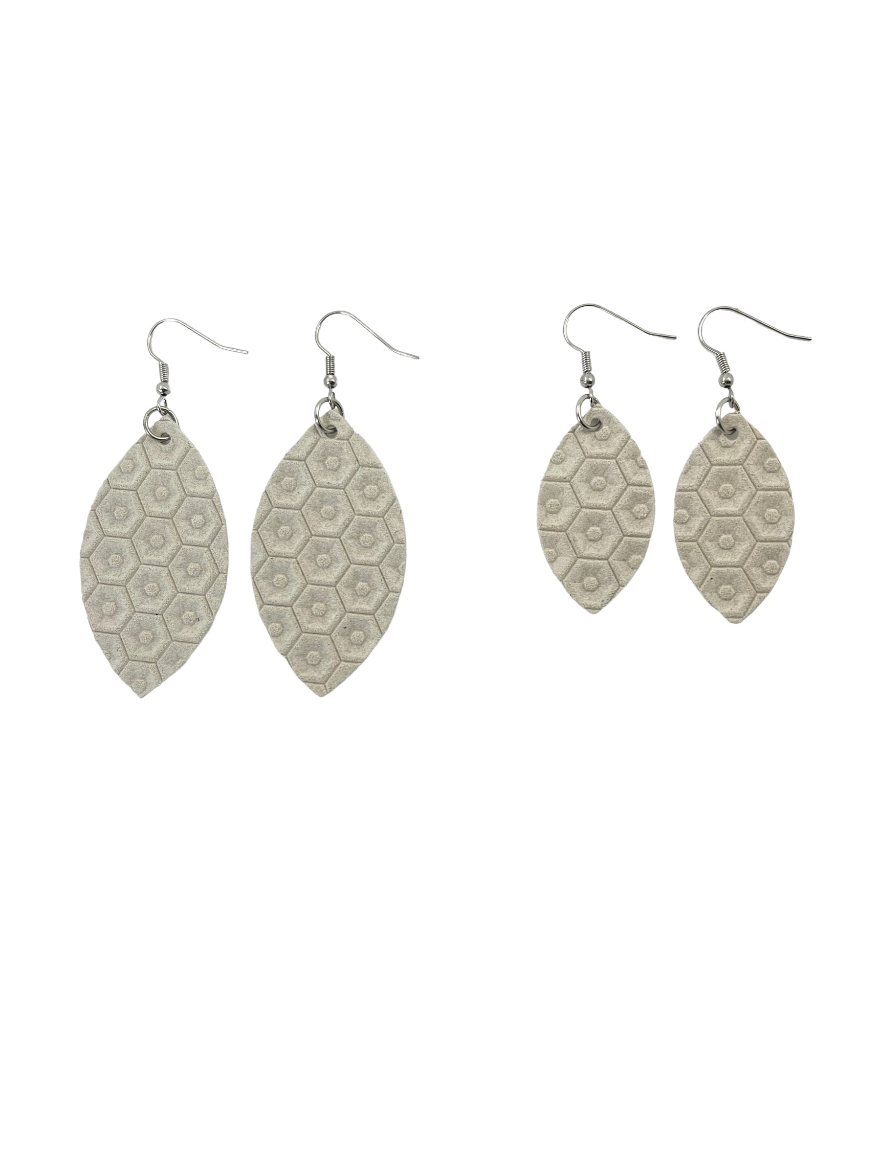 Honeycomb Cream Leaf Earrings