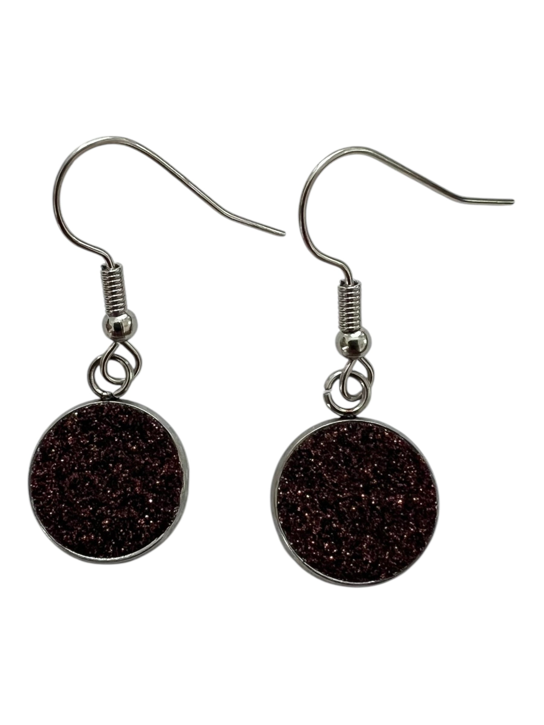 Dark Shimmer Dot Earrings