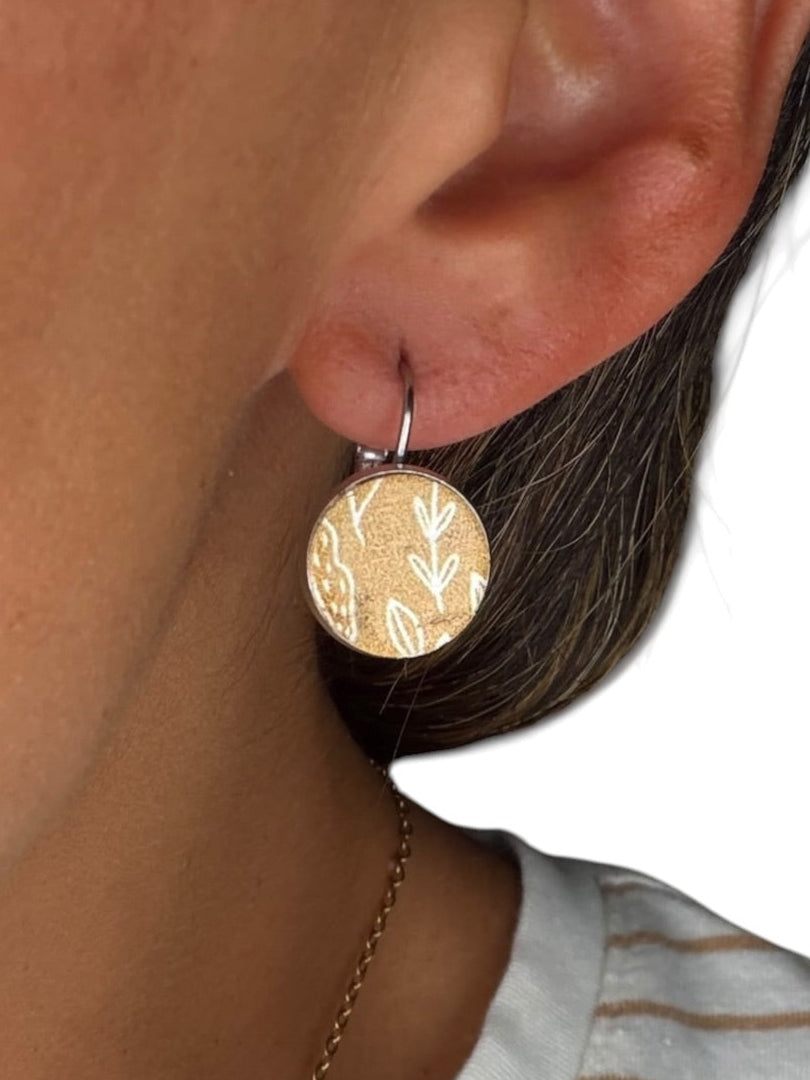 Mustard Bloom Leverback Earrings