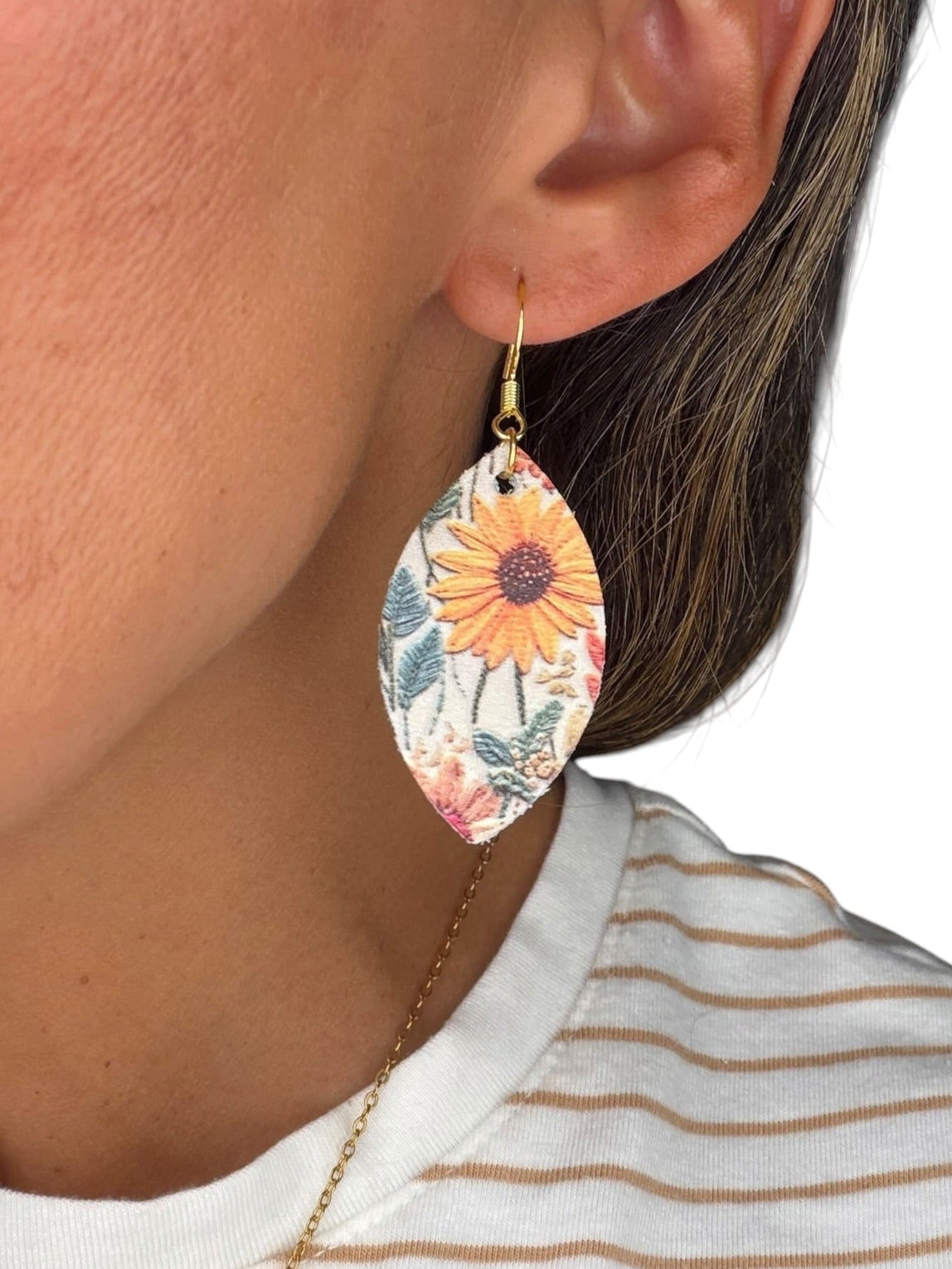 Sunflower Mini Leaf Earrings