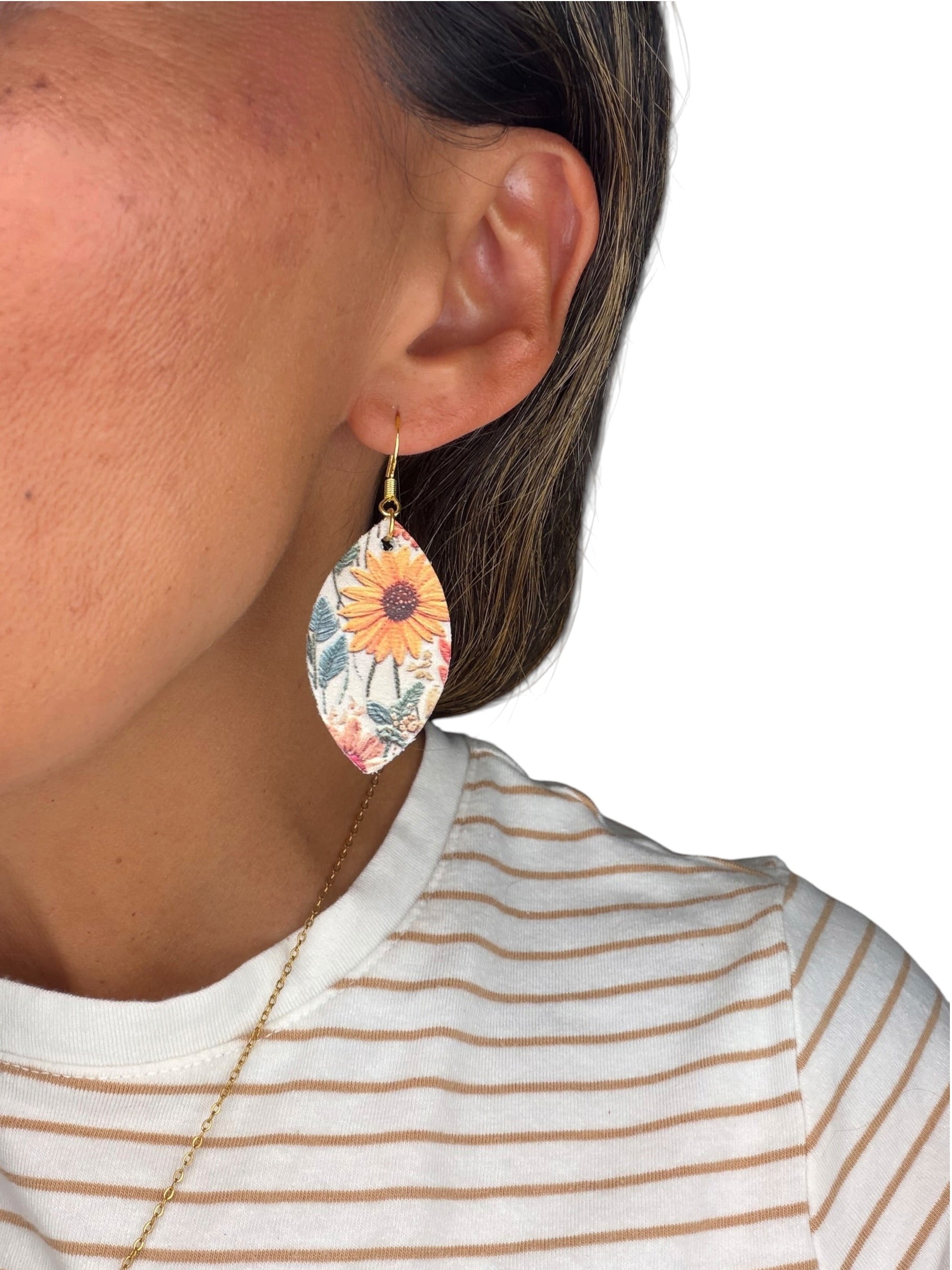Sunflower Mini Leaf Earrings