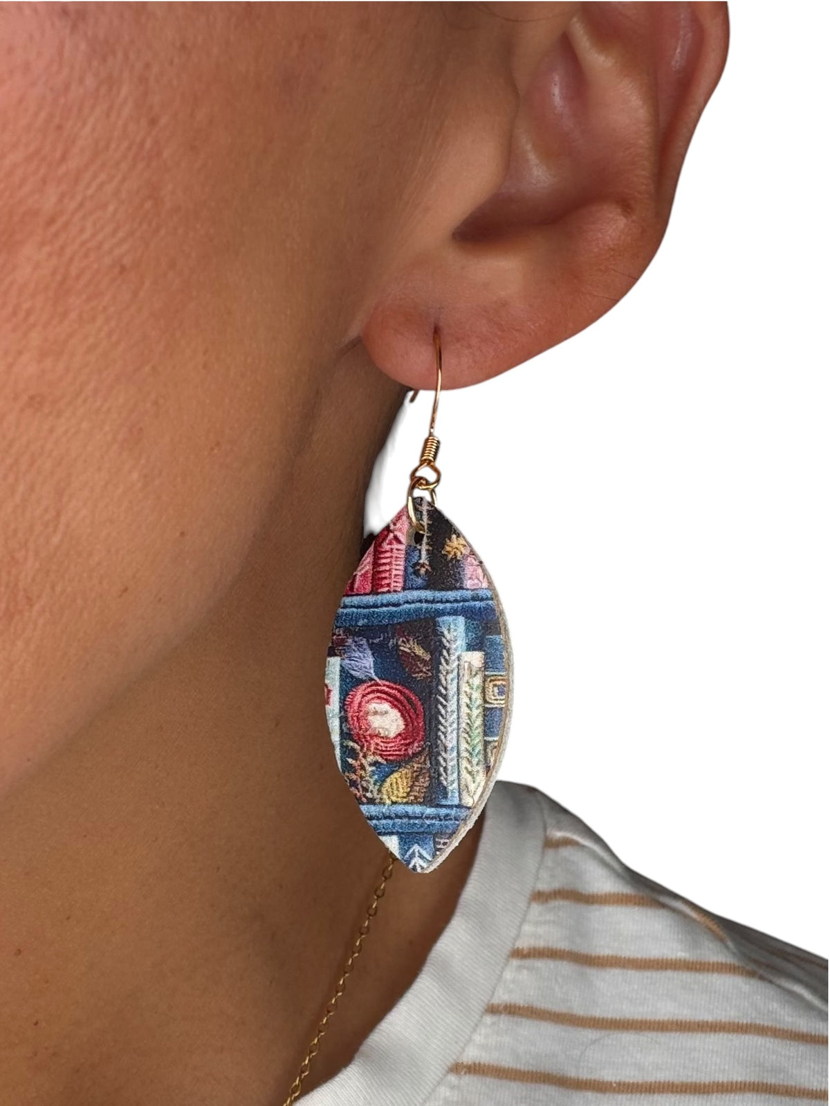 Books & Blooms Mini Leaf Earrings