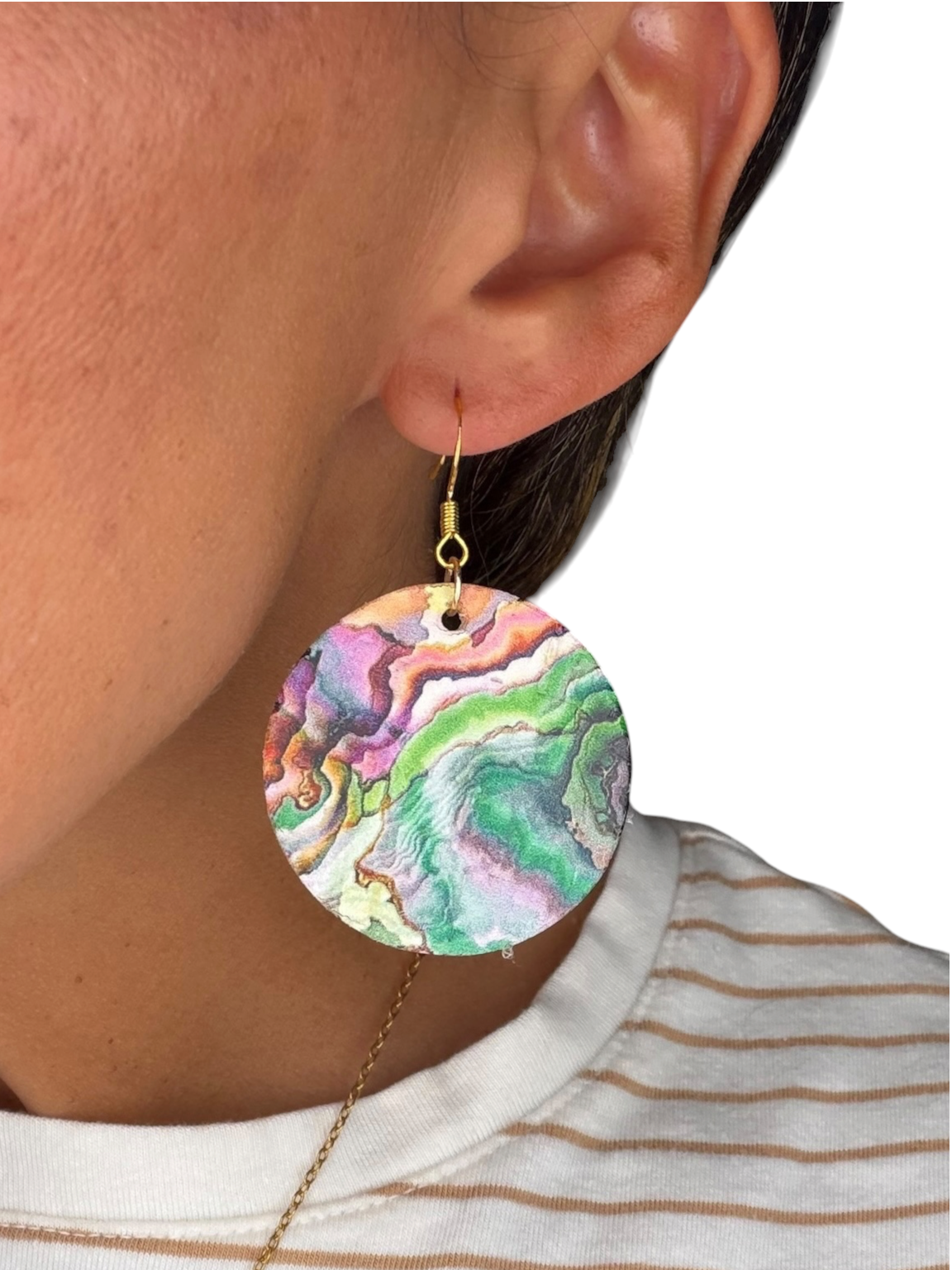 Geode Confetti Dot Earrings