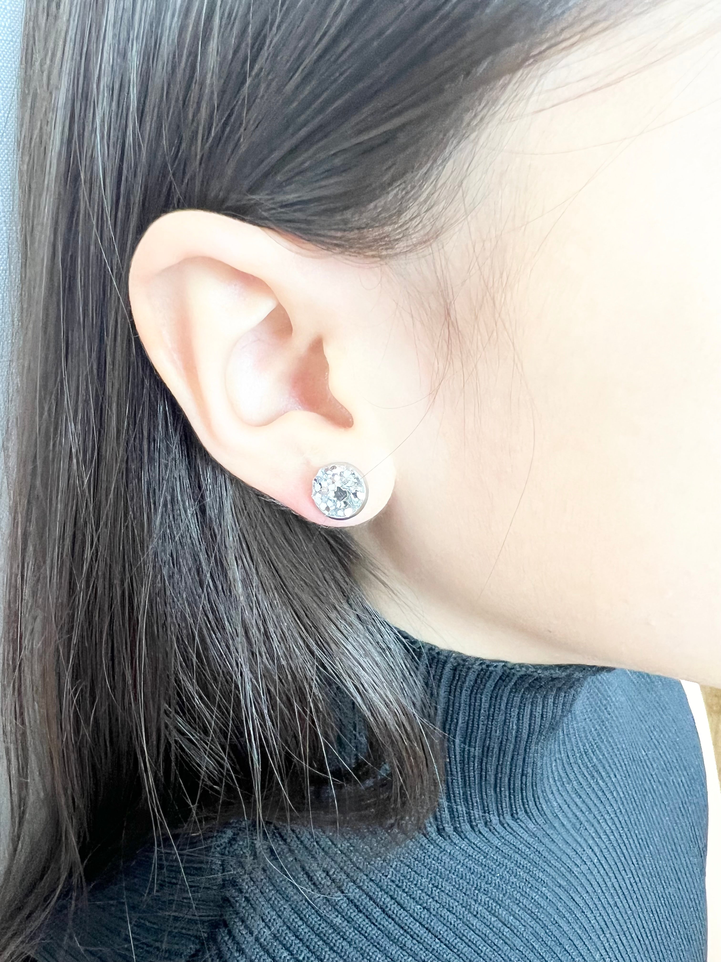 Set of Three Leather Stud Earrings