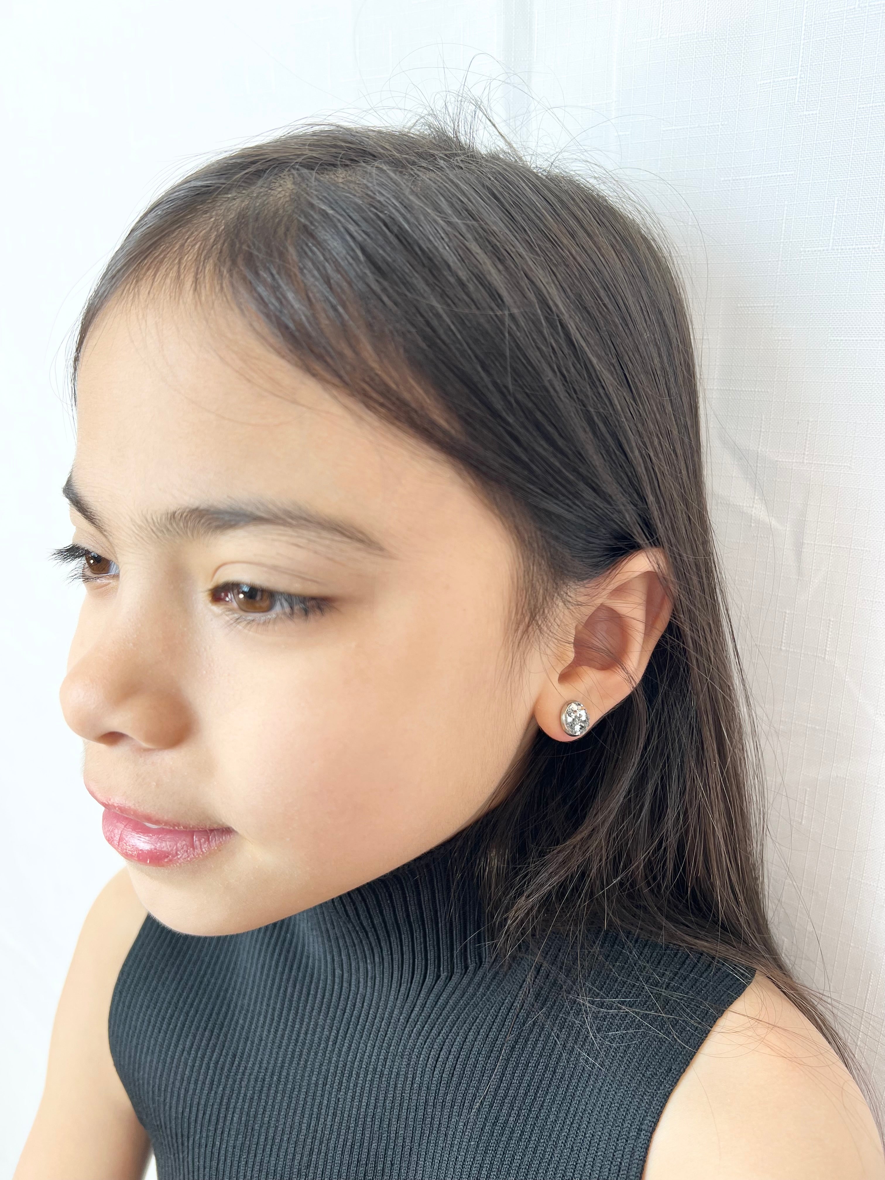 Set of Three Leather Stud Earrings