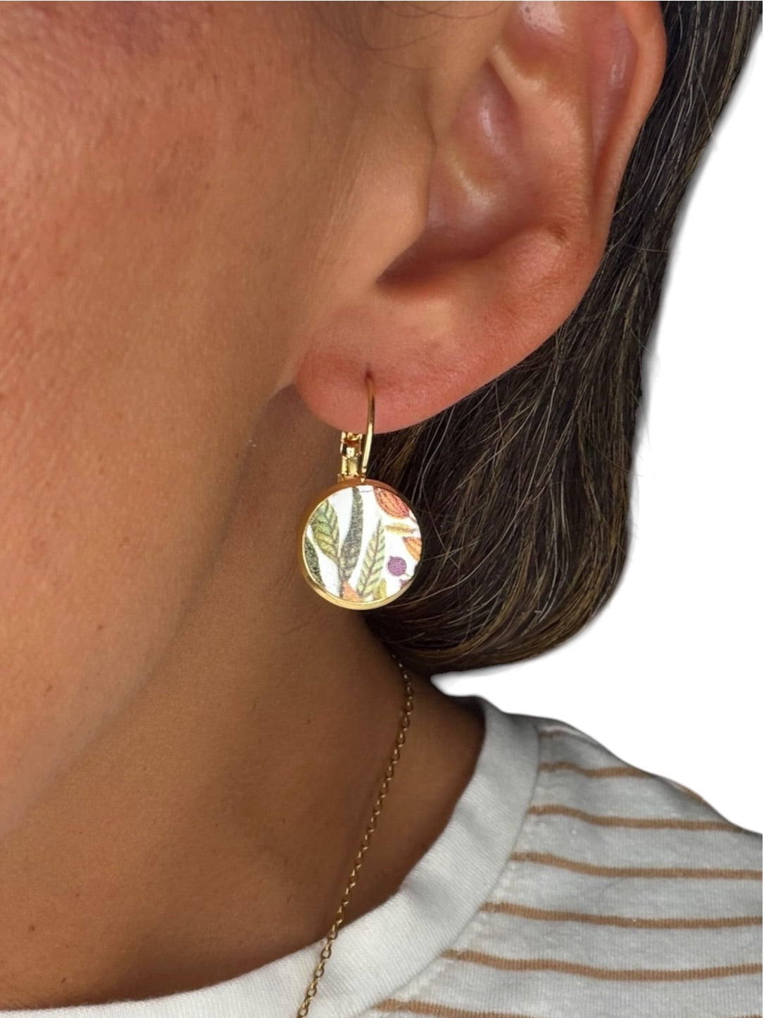 Fall Harvest Floral Leverback Earrings