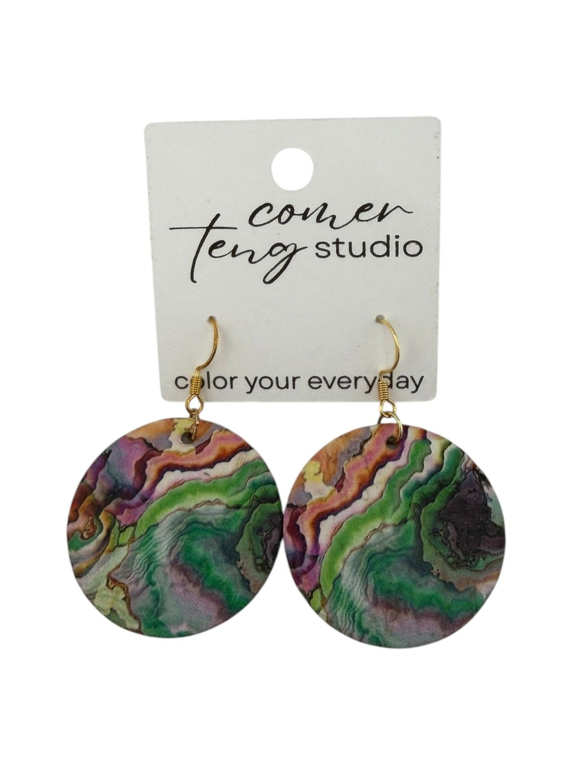 Geode Confetti Dot Earrings