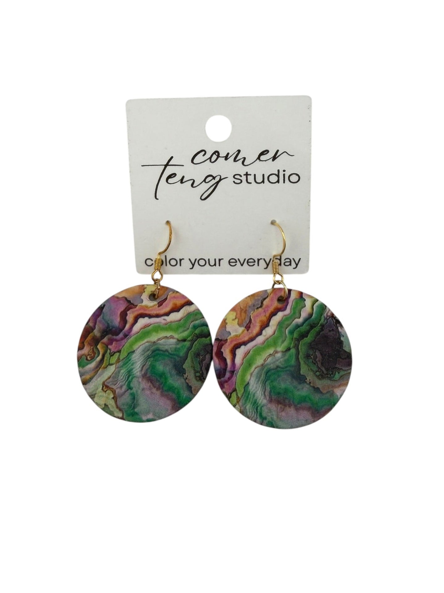 Geode Confetti Dot Earrings