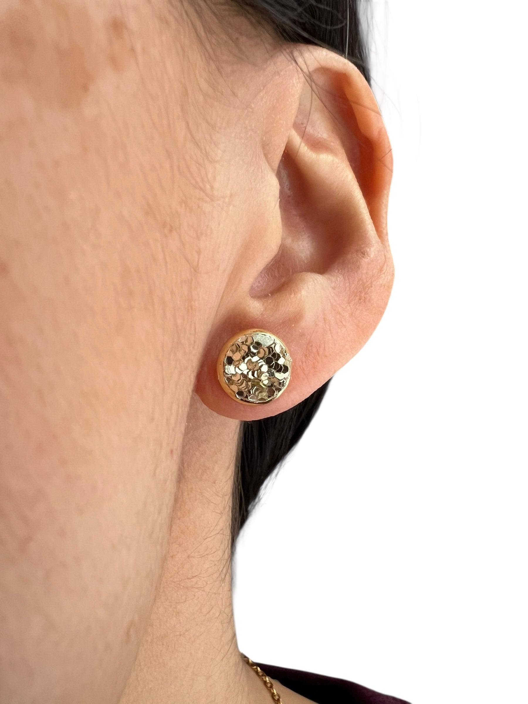 Gold Sparkle Stud Earrings
