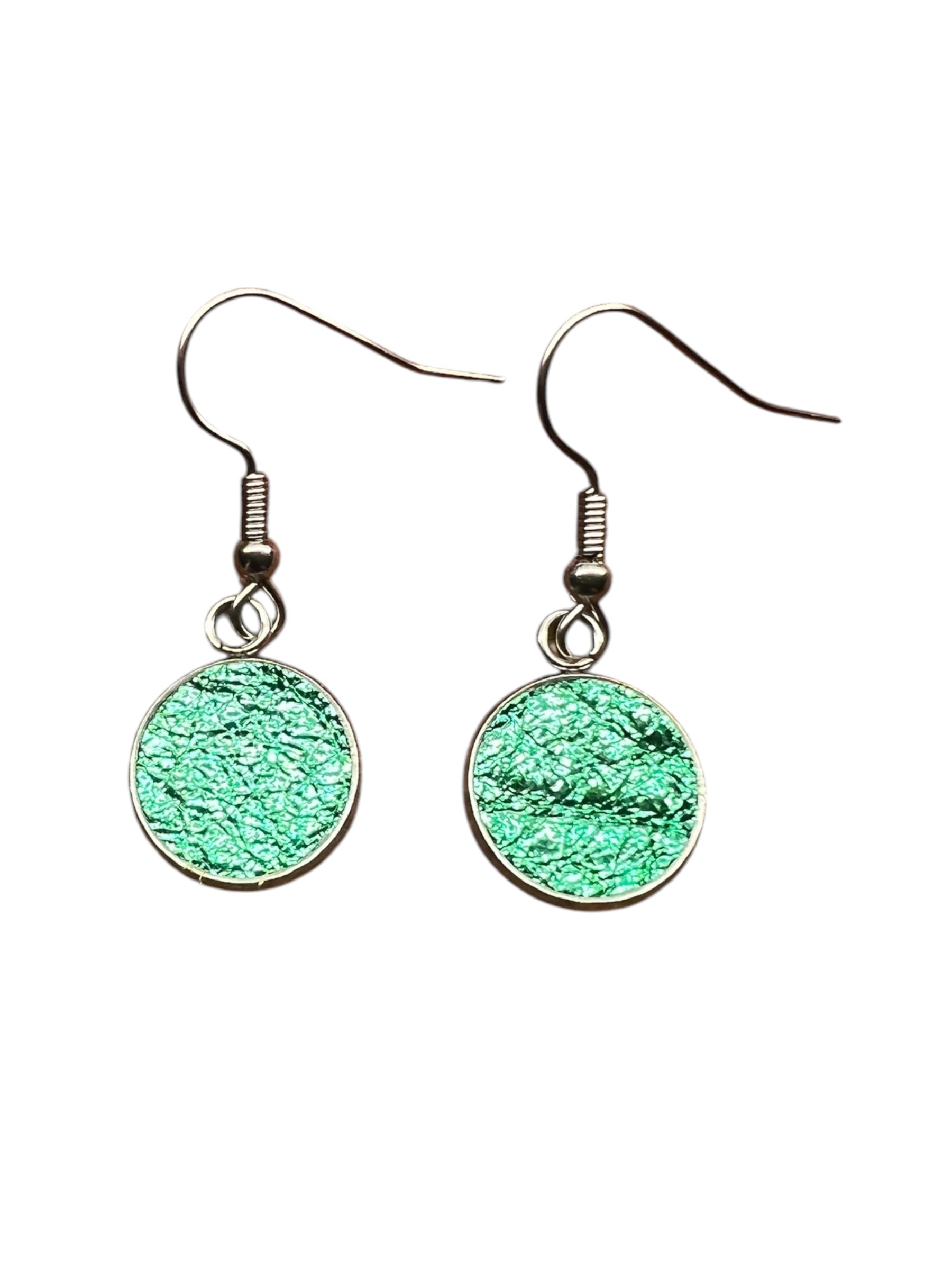 Green Mini Lantern Earrings — 12 mm — Stainless Steel or Gold Plated