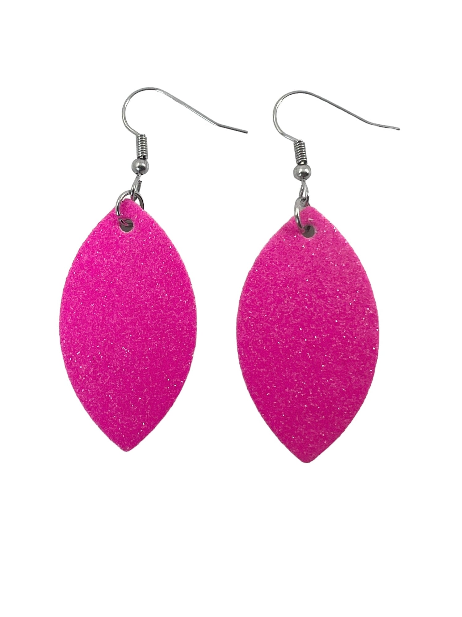 Hot Pink Barbie Mini Leaf Earrings