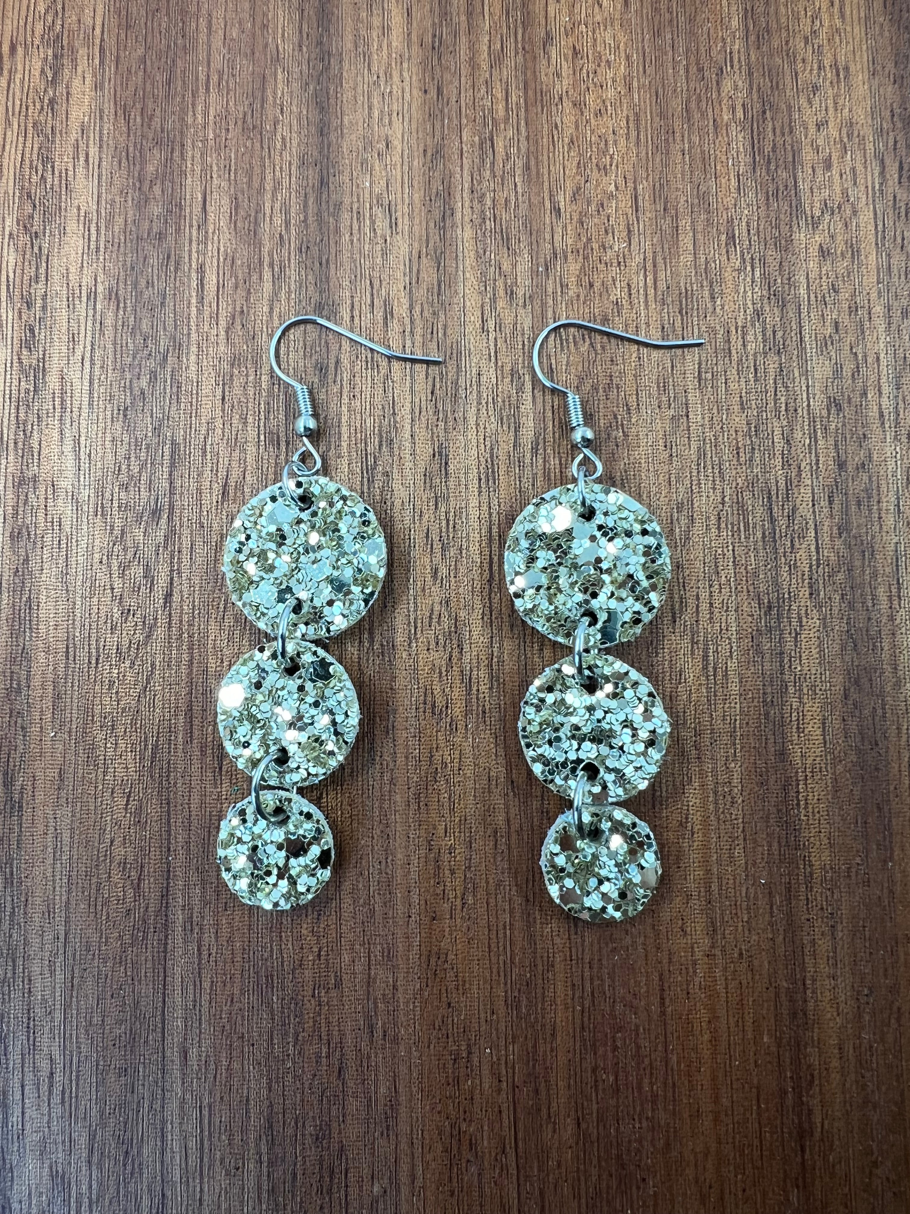 Gold Sparkle Trio Earrings