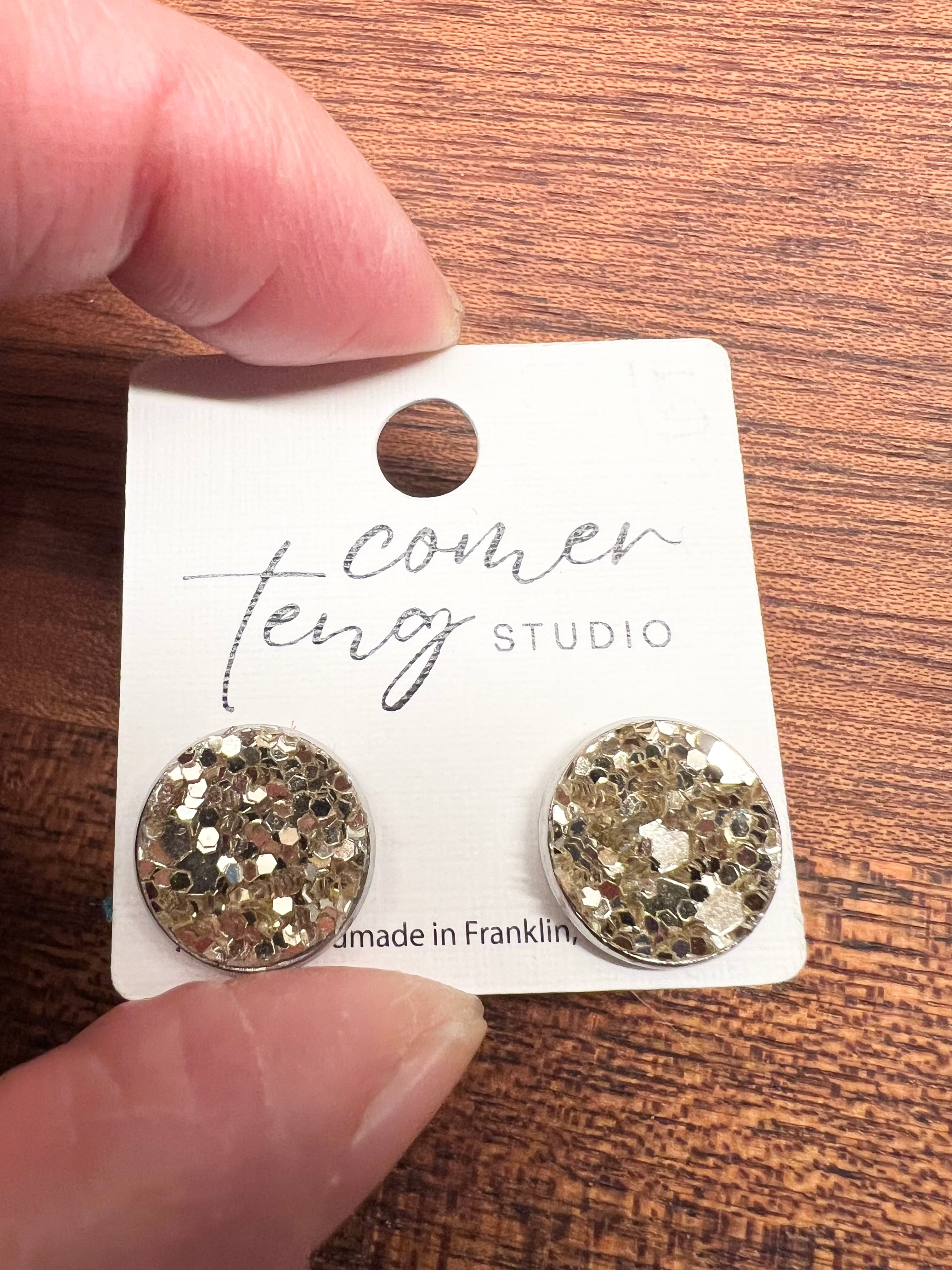 Sparkle Stud Earrings-Three Sizes!