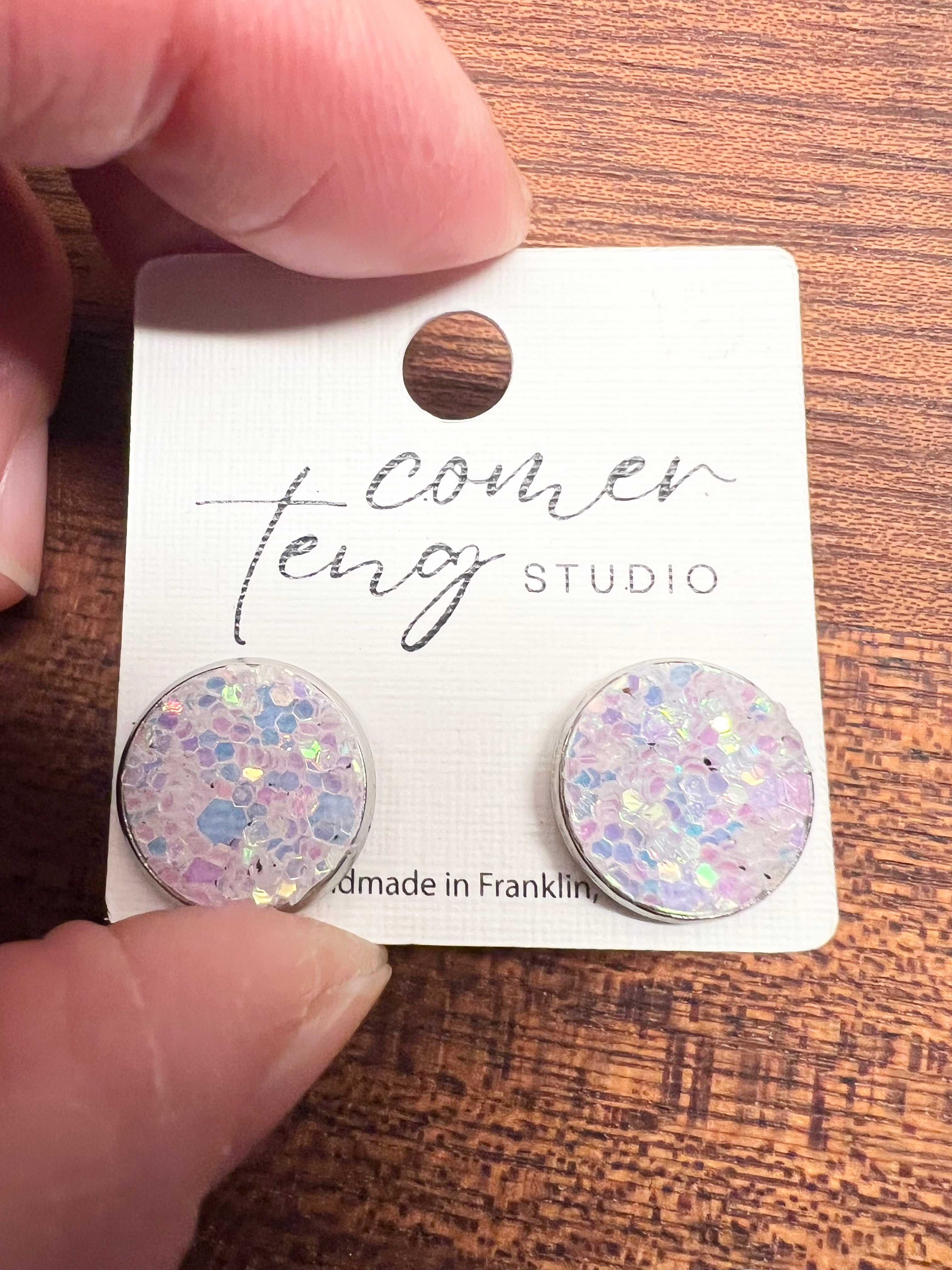 Sparkle Stud Earrings-Three Sizes!