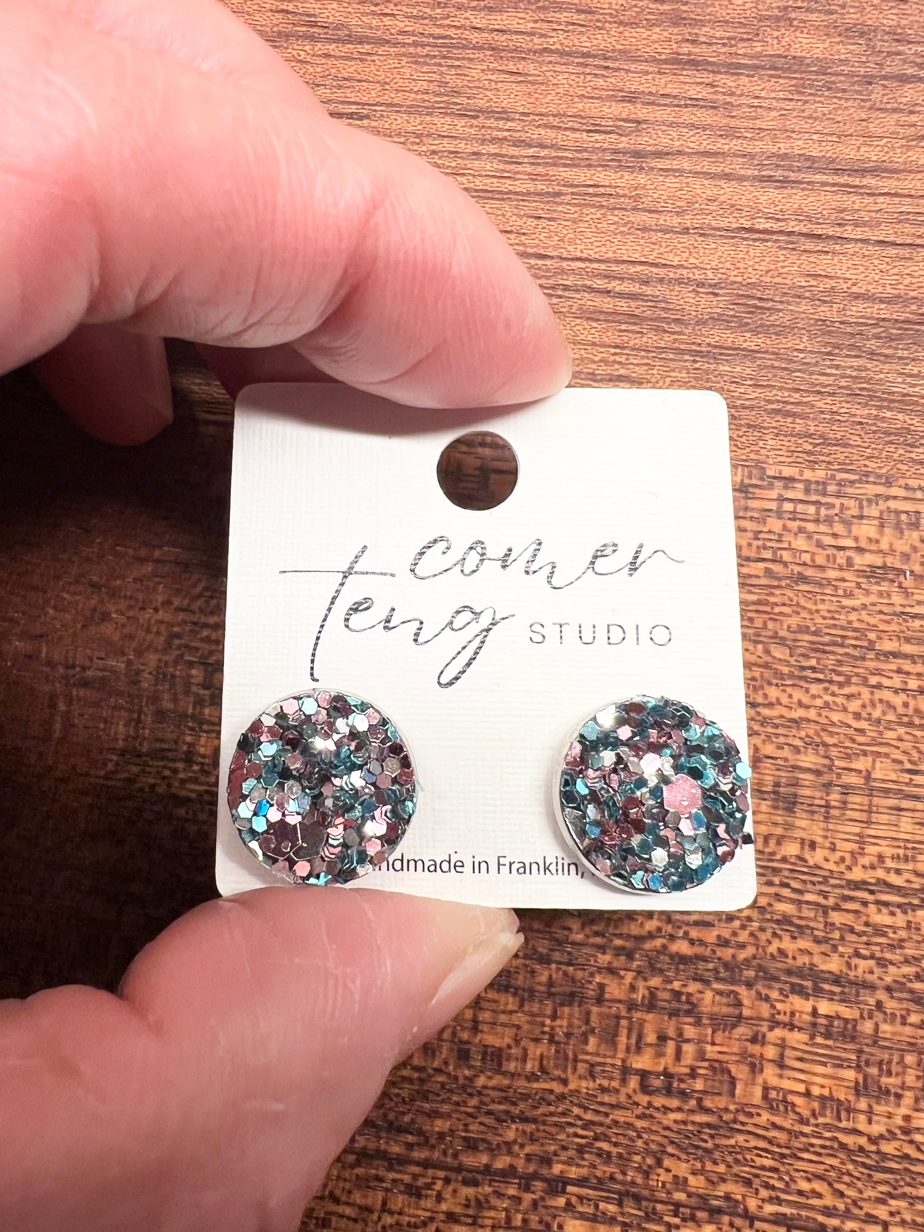 Sparkle Stud Earrings-Three Sizes!