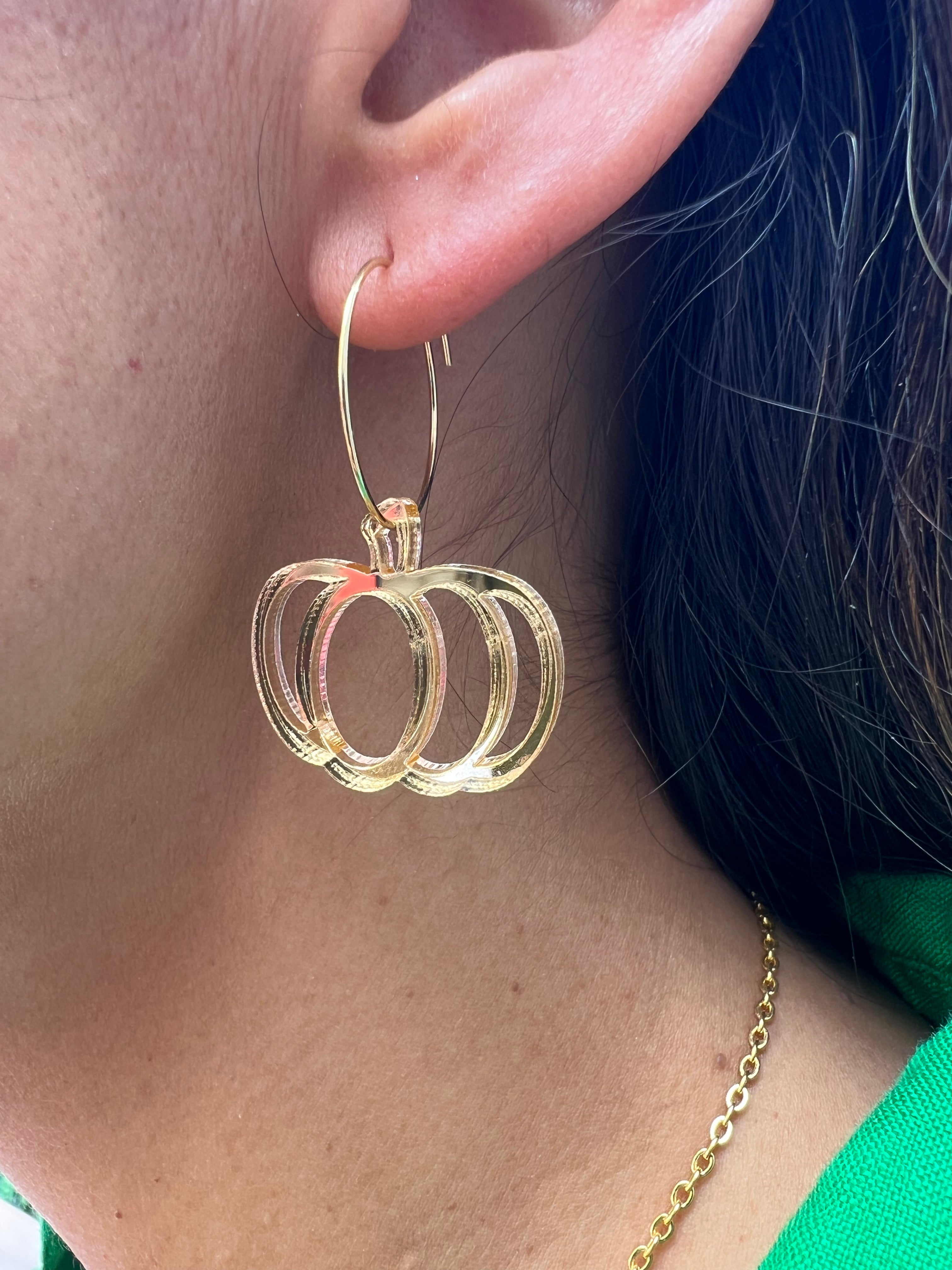 Gold Shimmer Pumpkin Earrings