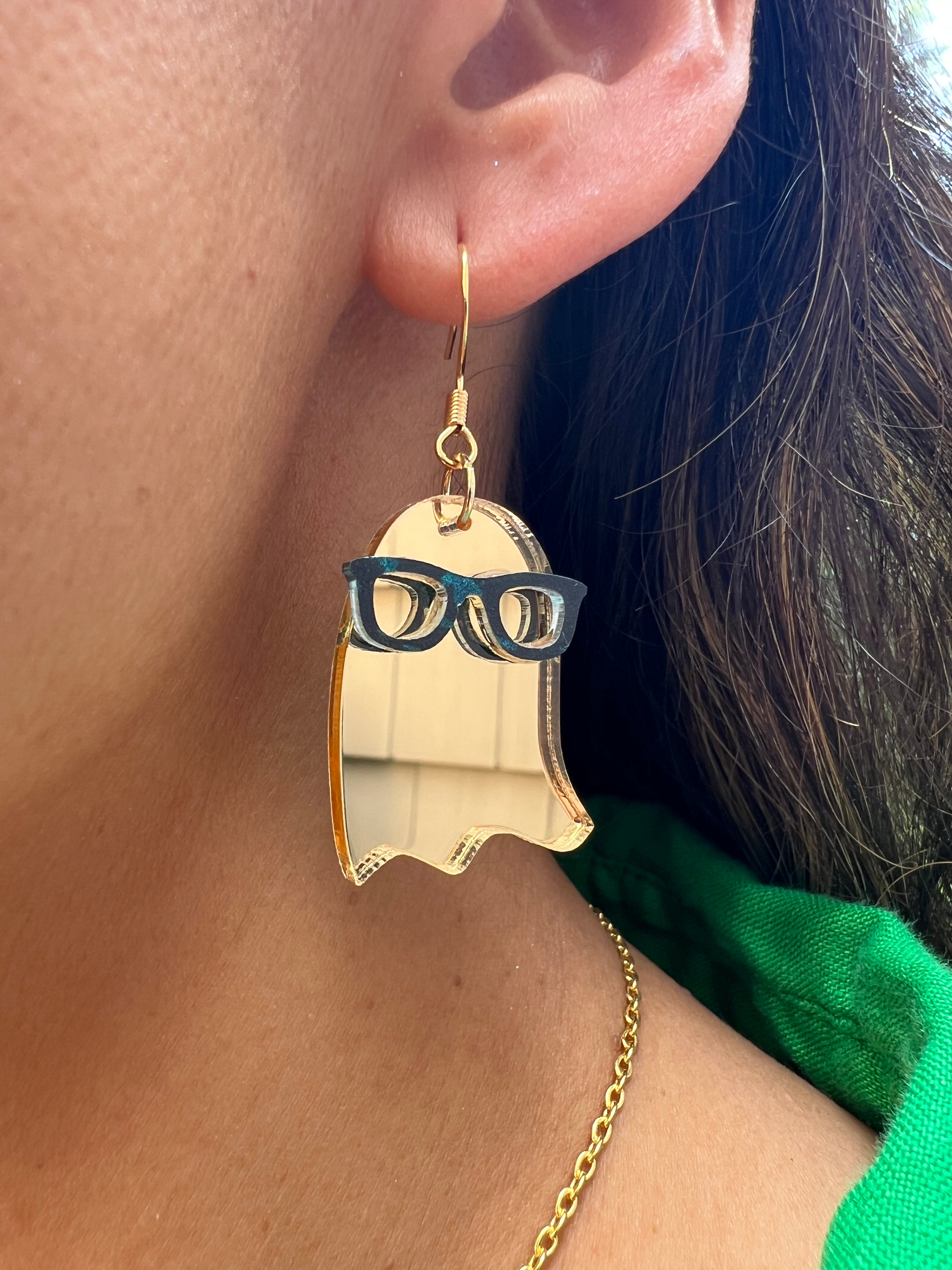 Gold Shimmer Ghost Earrings