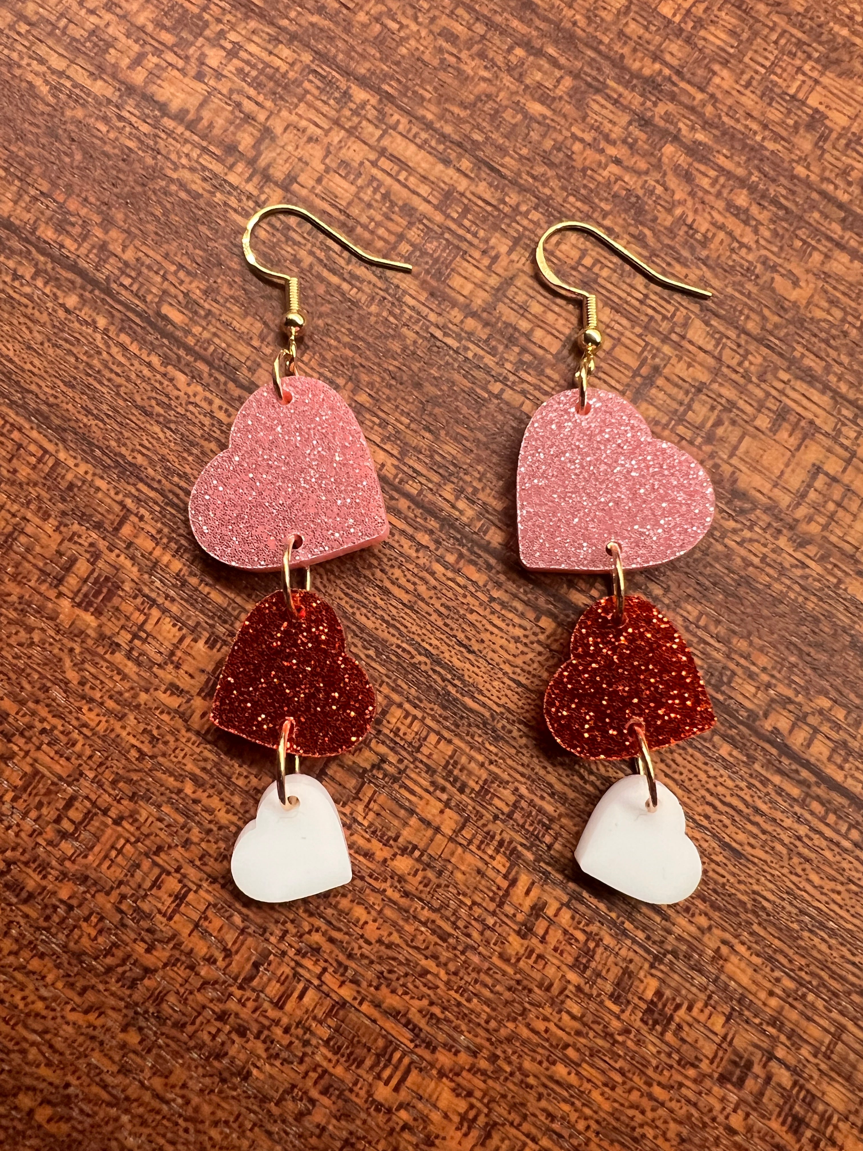 Acrylic Heart Trio Earrings