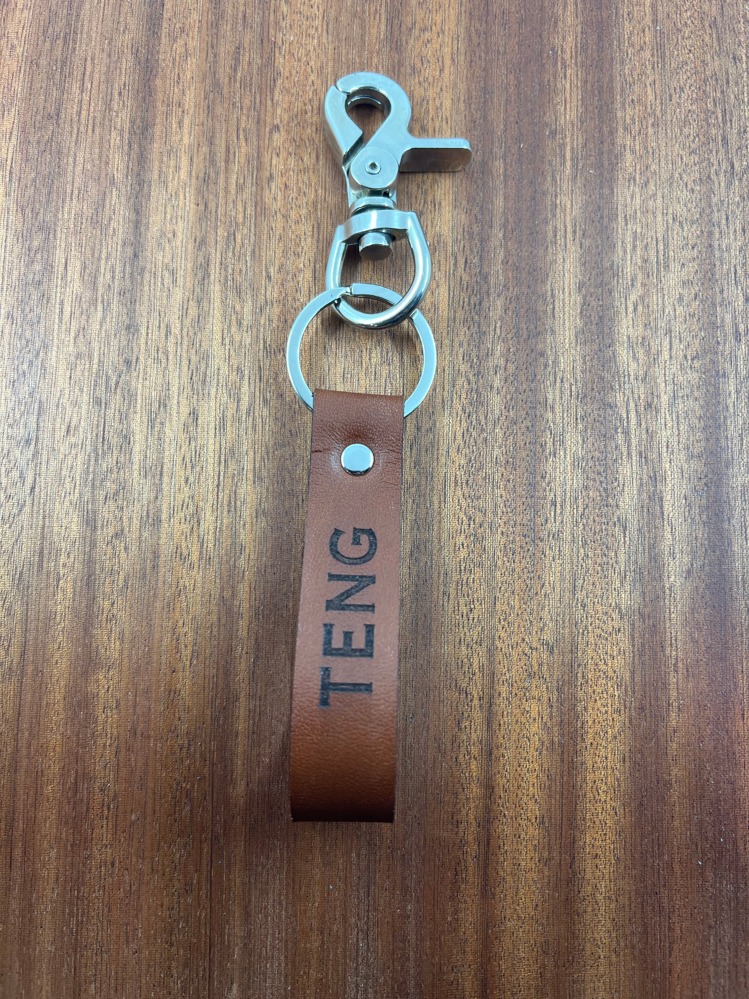 Personalized Leather Card Holder and Key Chain Set