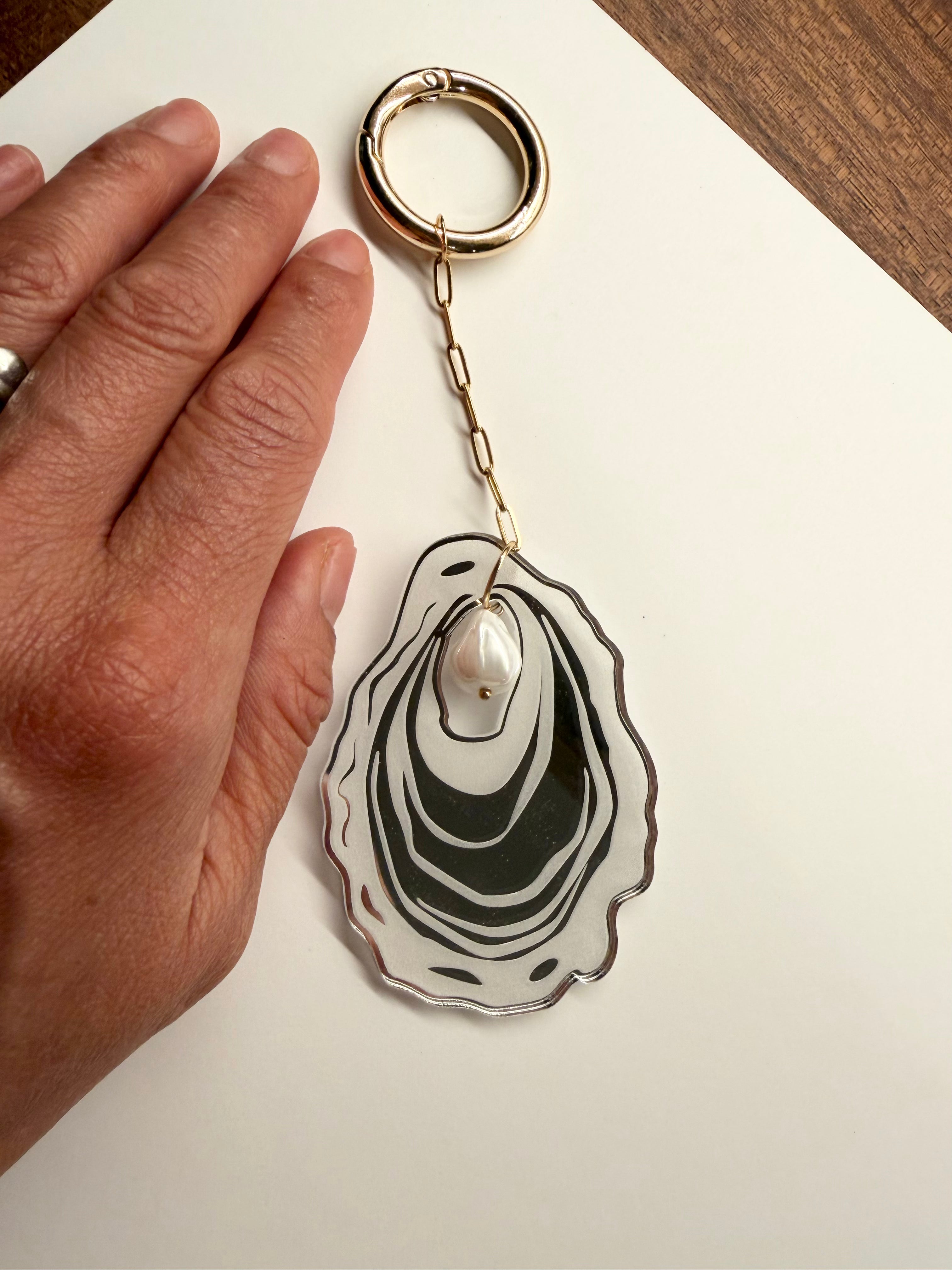 Oyster & Pearl Bag Charm
