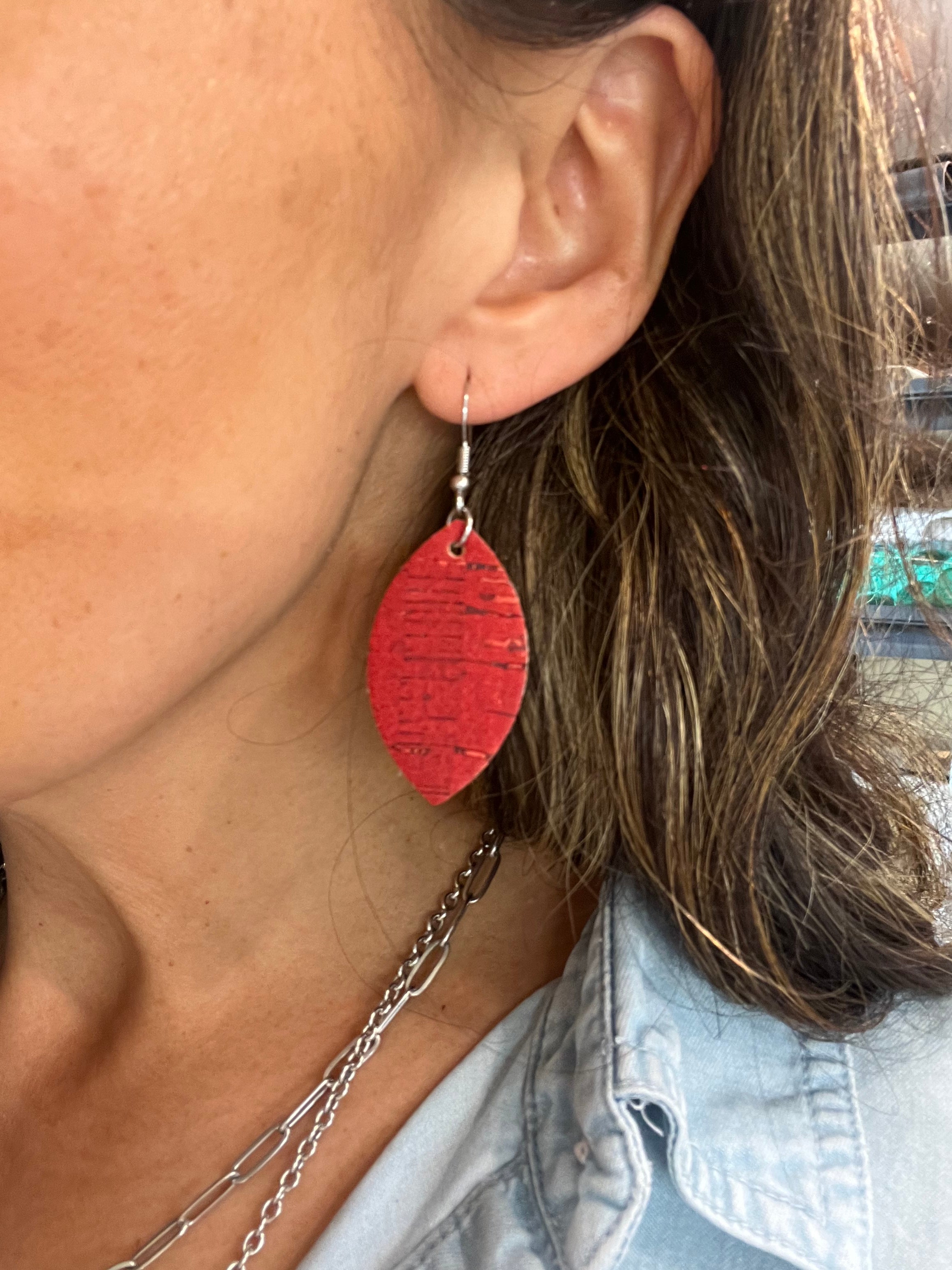 Red Cork Earrings