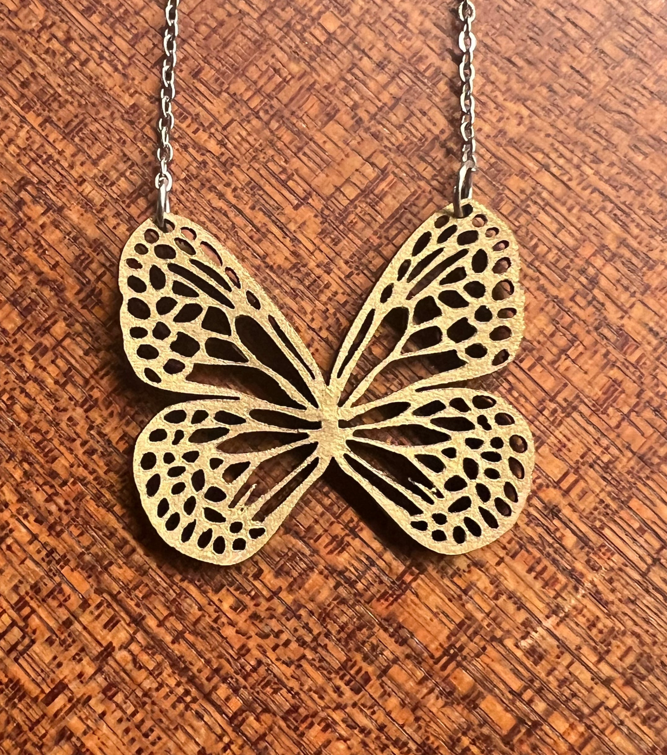 Painted Butterfly Charm Necklace