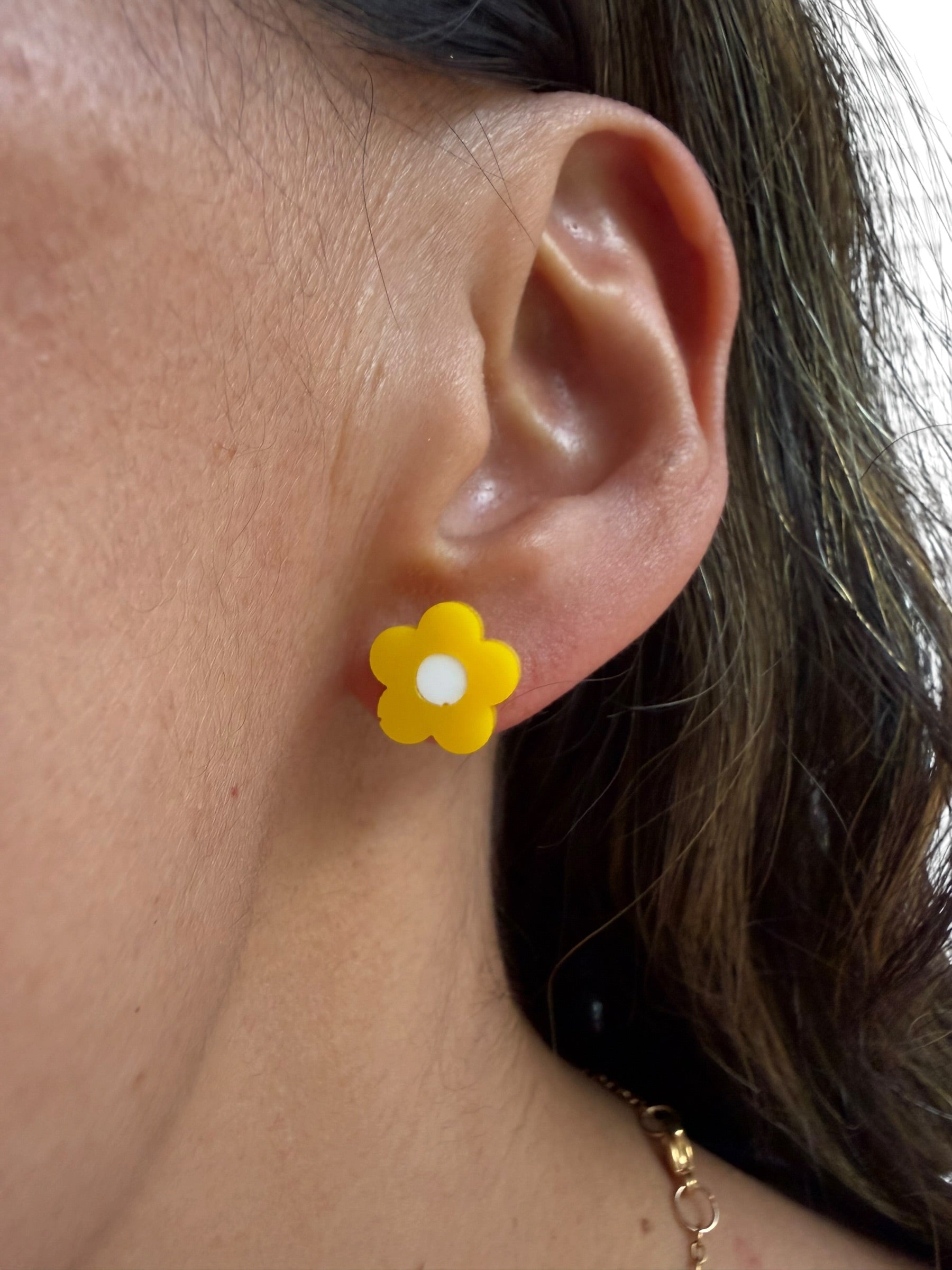 Yellow Daisy Stud Earrings