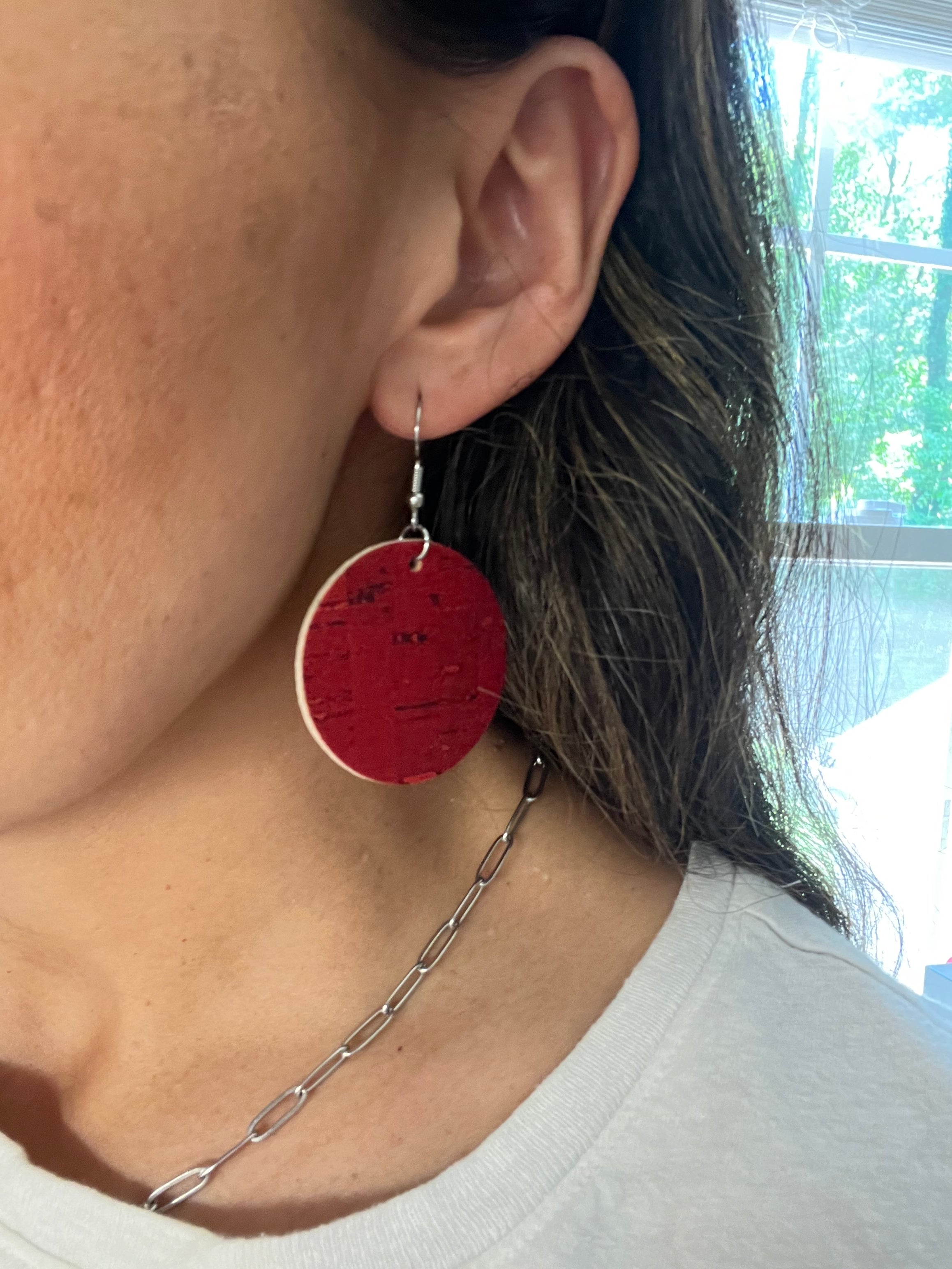 Red Cork Earrings